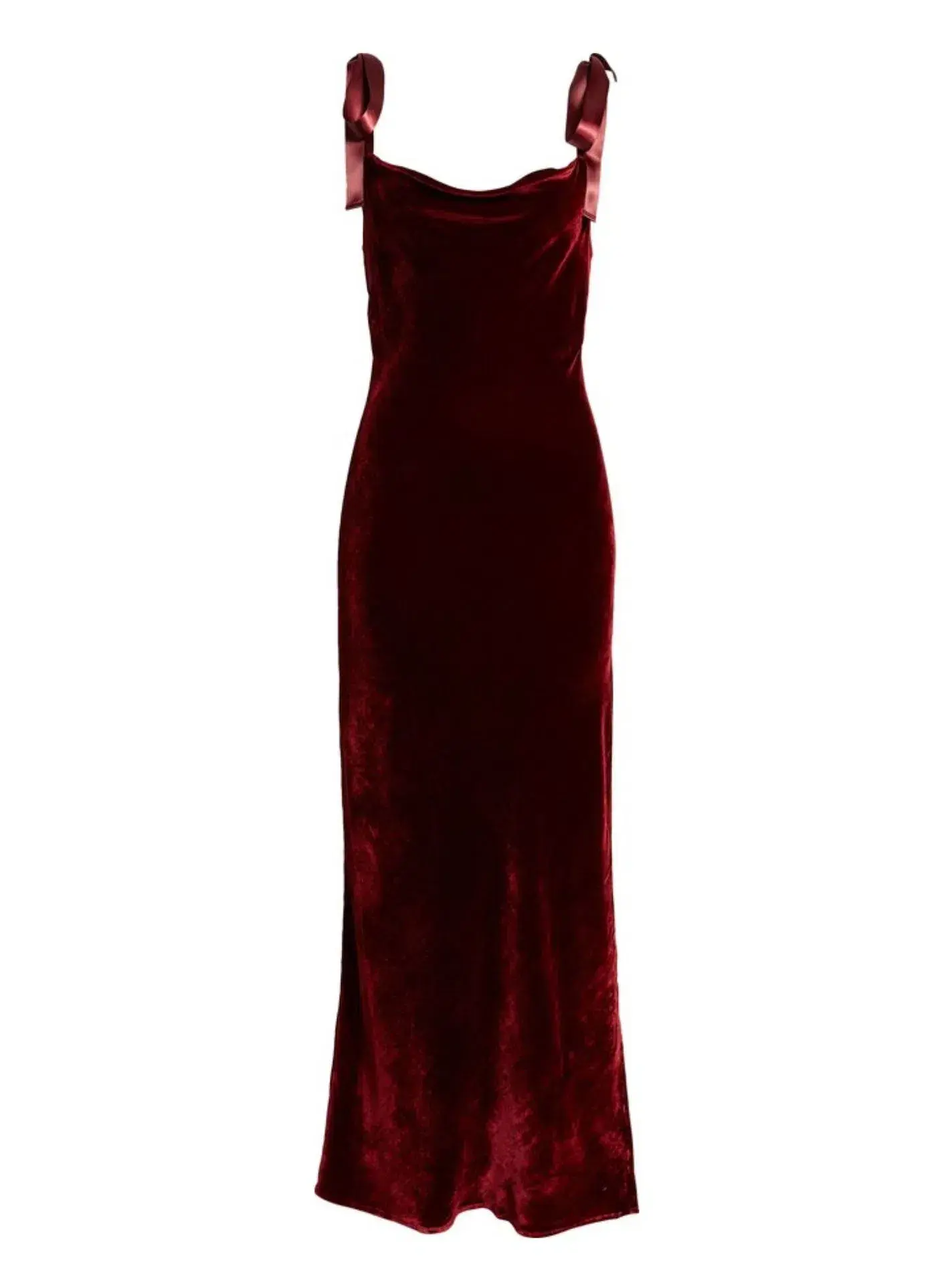 Reformation Nya Velvet Dress Burgundy Size M / UK 10 - Image 5