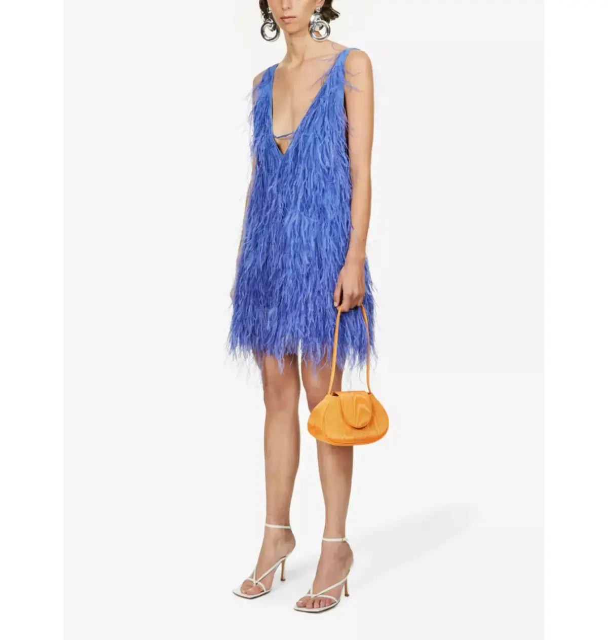 Cult Gaia Ansel Feather Dress Blue Size UK 12 - Image 1