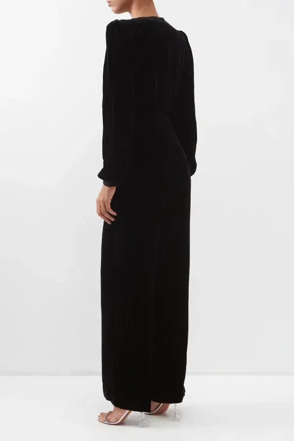 Saloni Camille Crystal Bow Jumpsuit Black Size UK 14 - Image 3