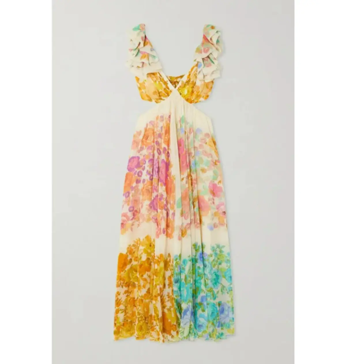 Zimmermann Raie Cut Out Dress Multi Size UK 10 - Image 3