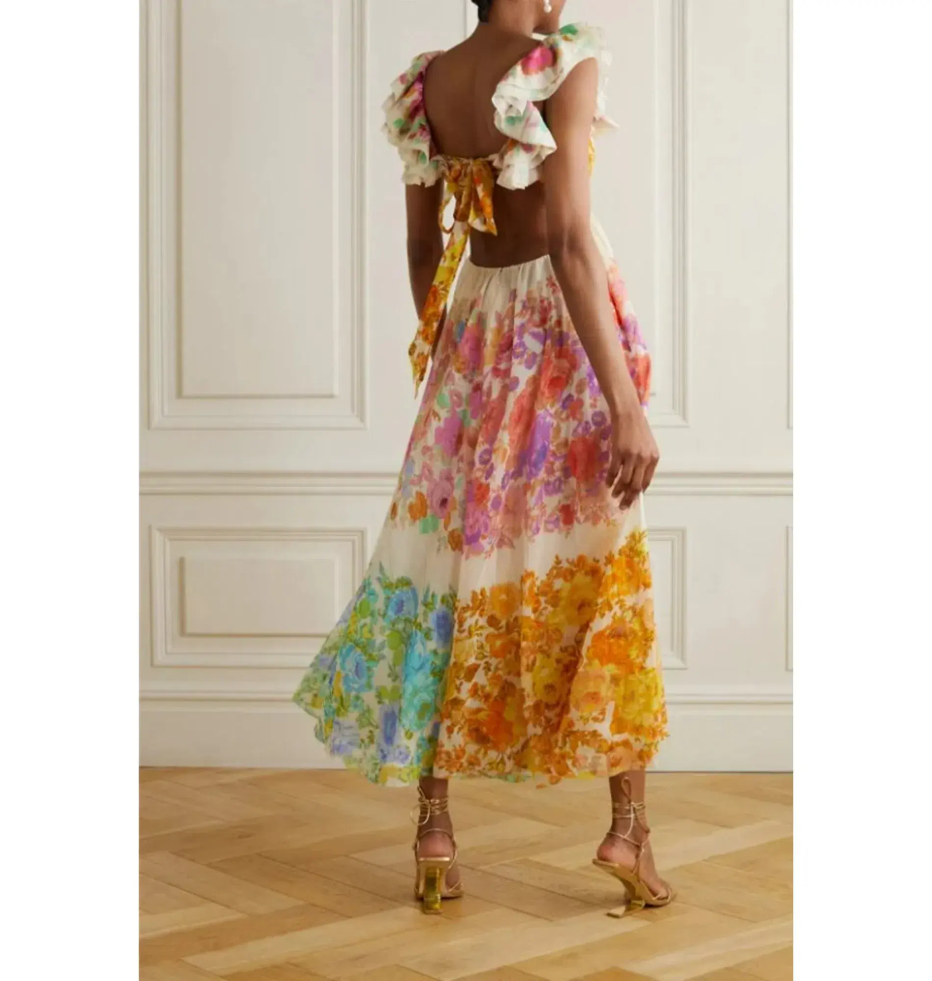 Zimmermann Raie Cut Out Dress Multi Size UK 12 - Image 2