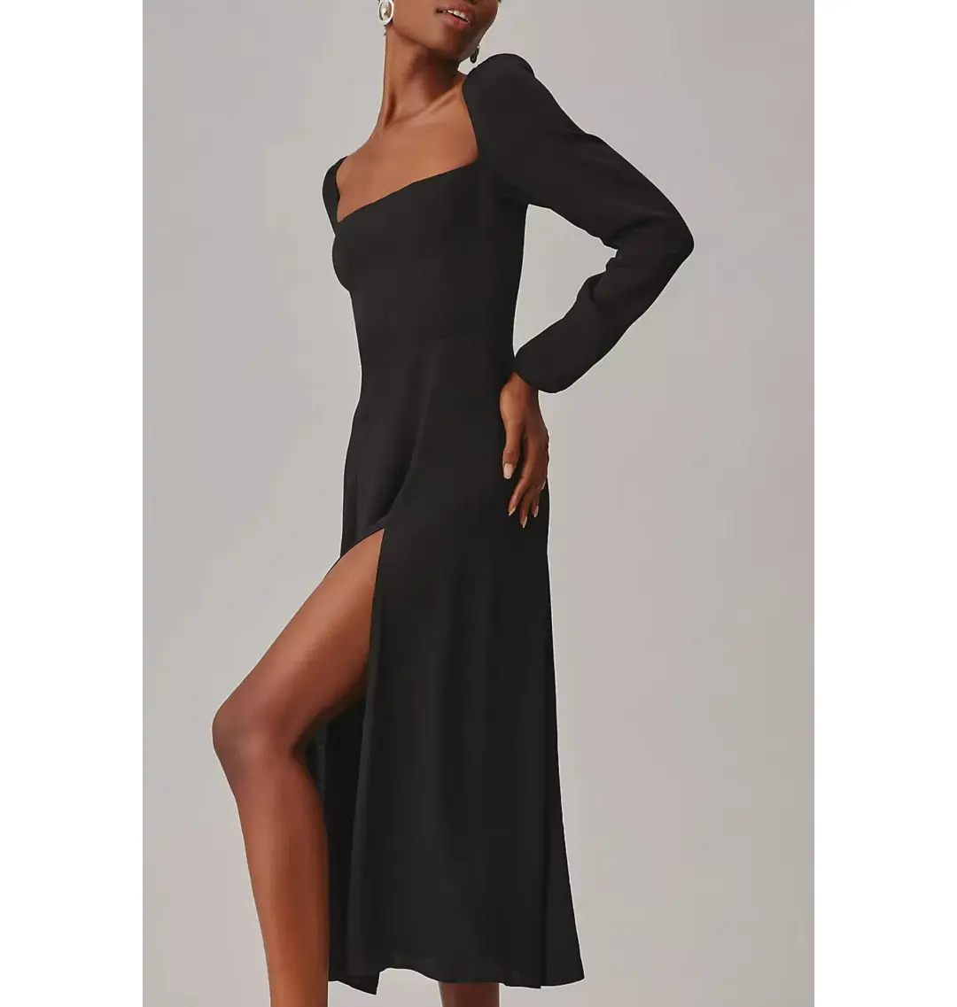 Reformation Sigmund Dress Black Size UK 10  for rent on The Volte - main image