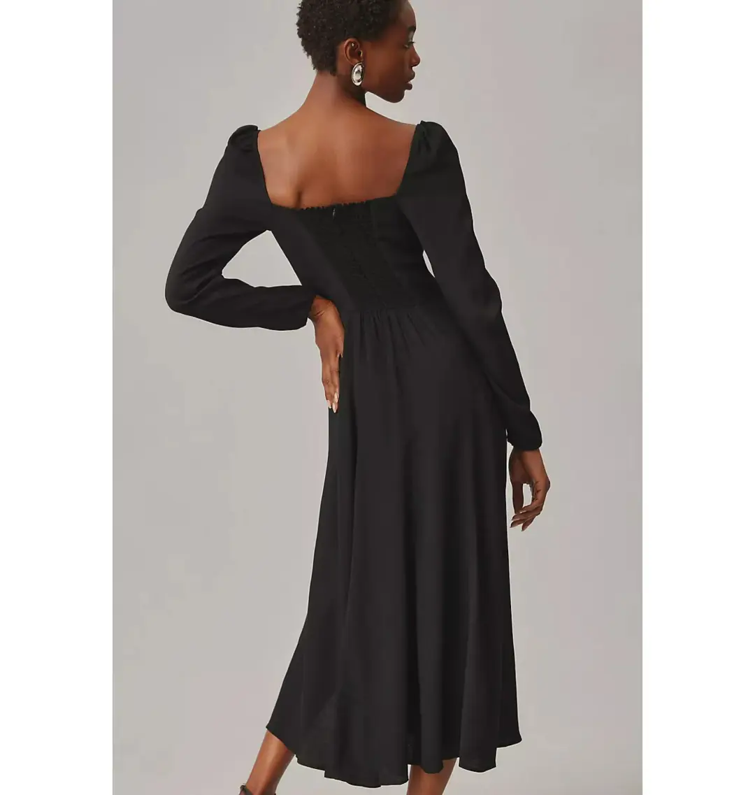 Reformation Sigmund Dress Black Size UK 10  for rent on The Volte - main image