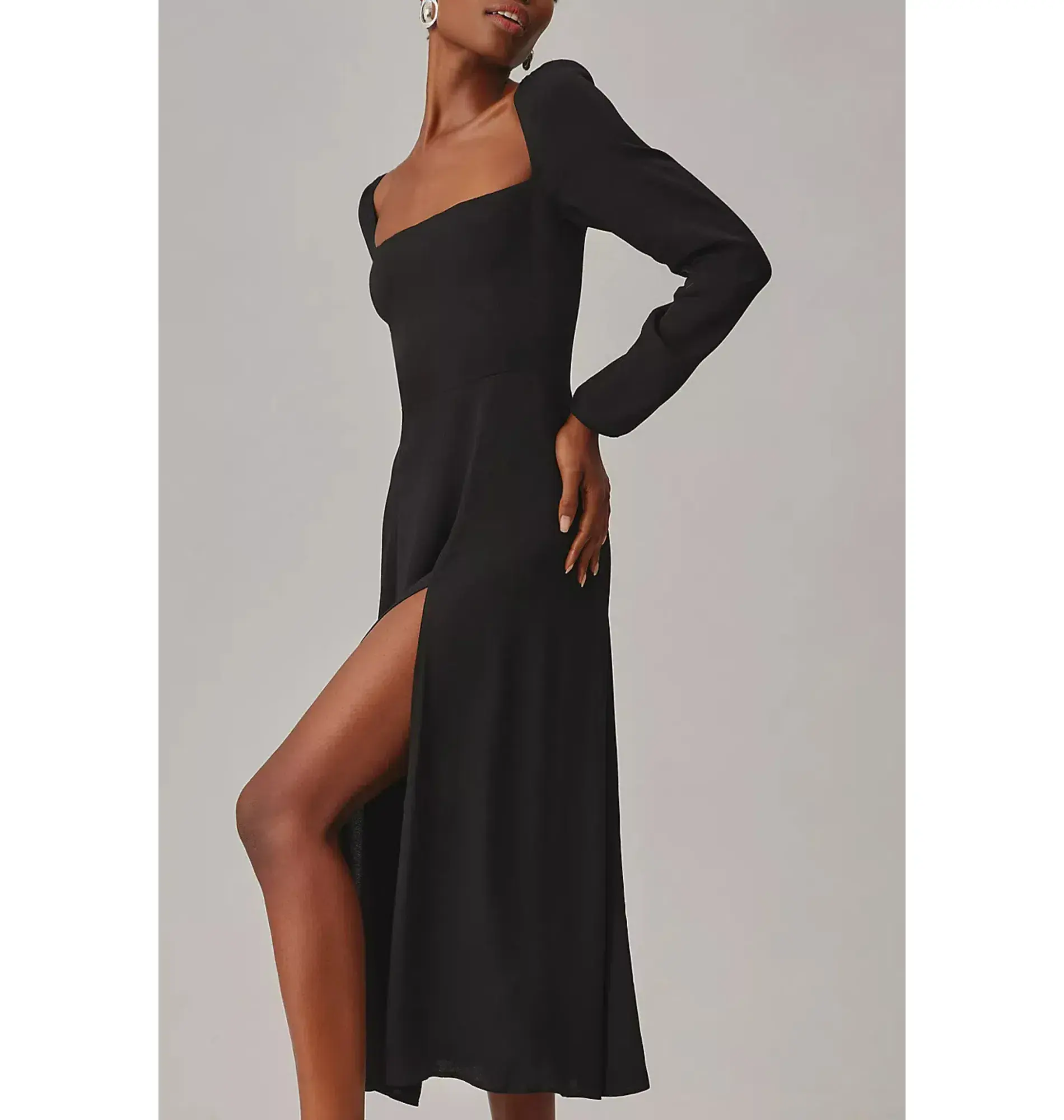 Reformation Sigmund Dress Black Size UK 12 - Image 2