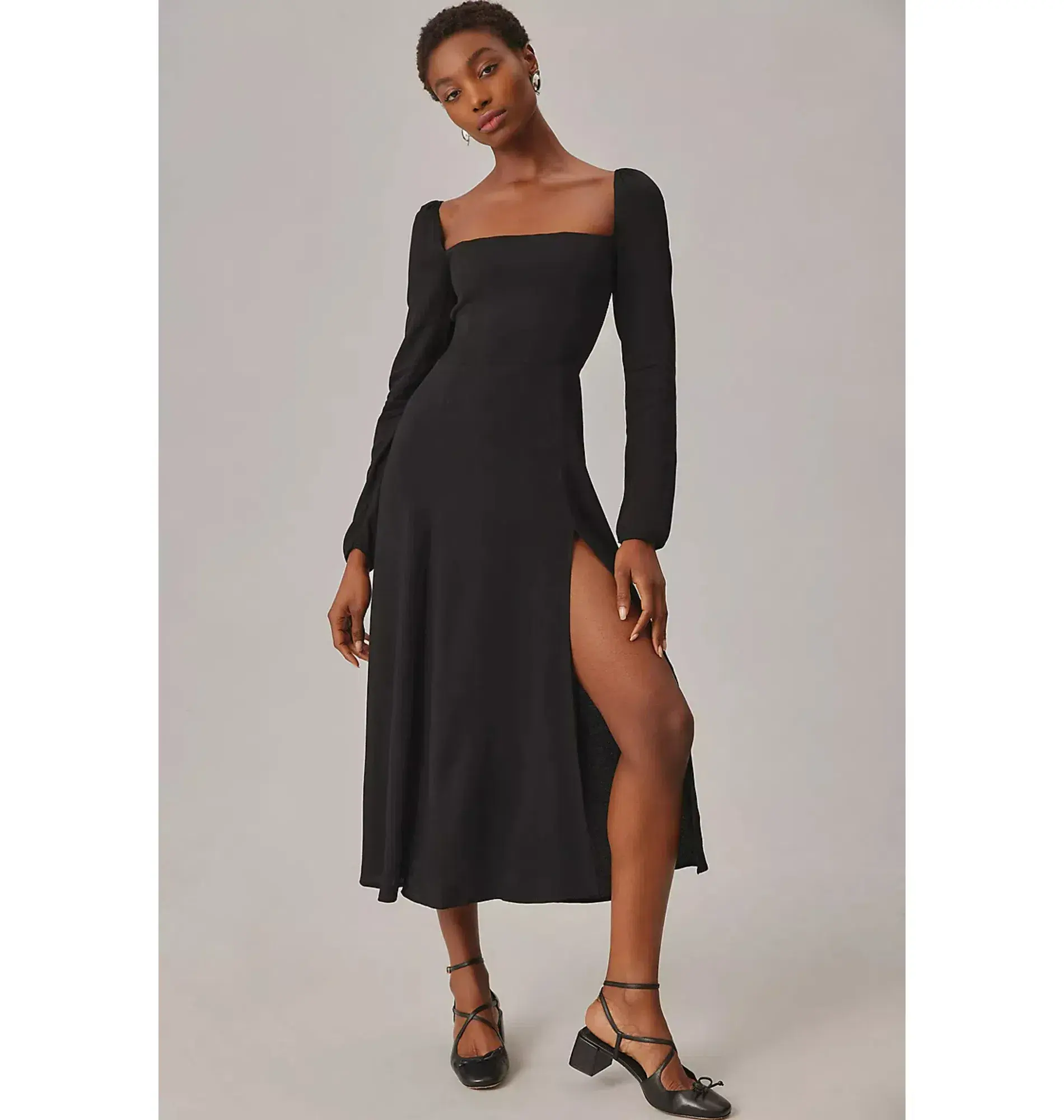 Reformation Sigmund Dress Black Size UK 12 - Image 1