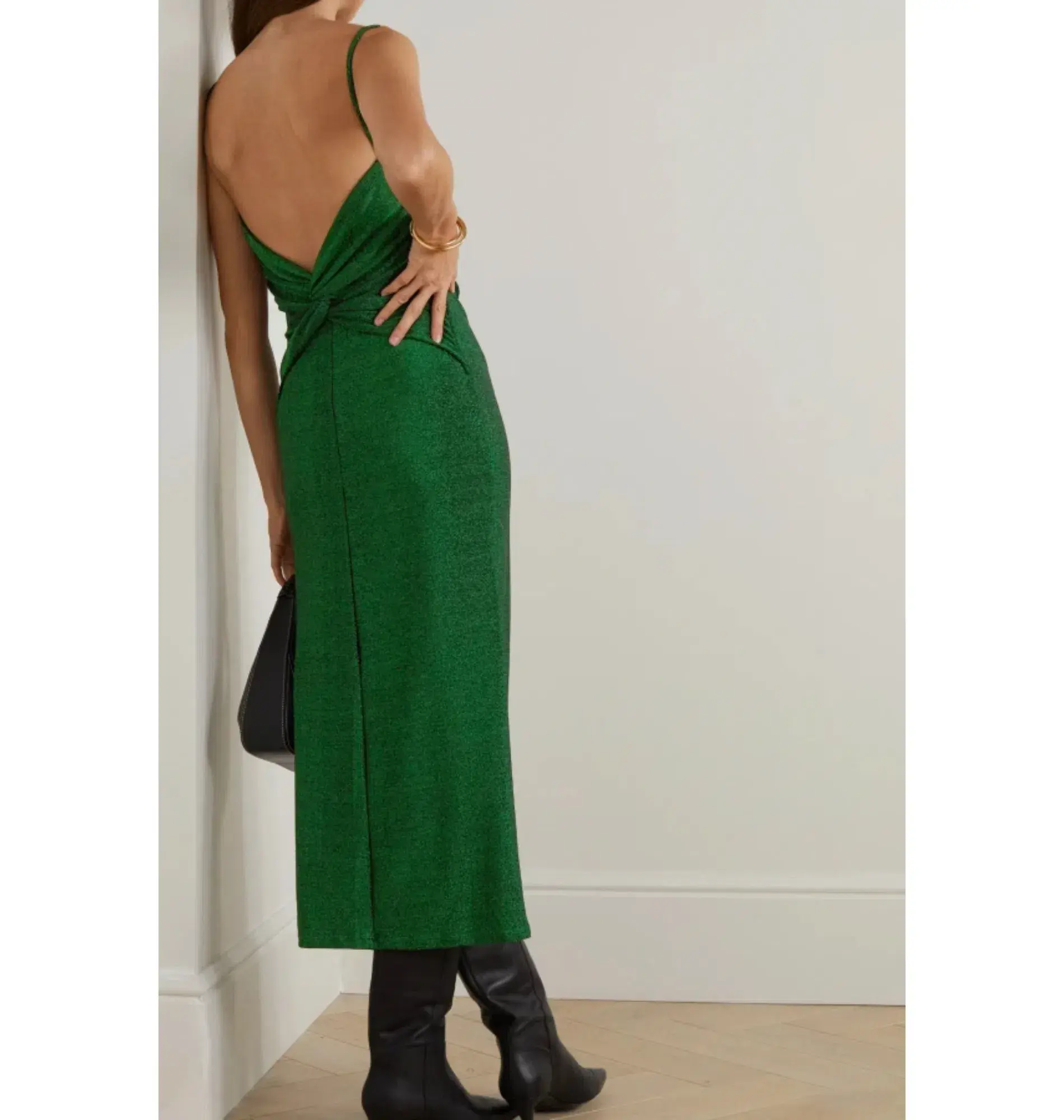 Reformation Breslin Dress Green Size UK 12 - Image 4