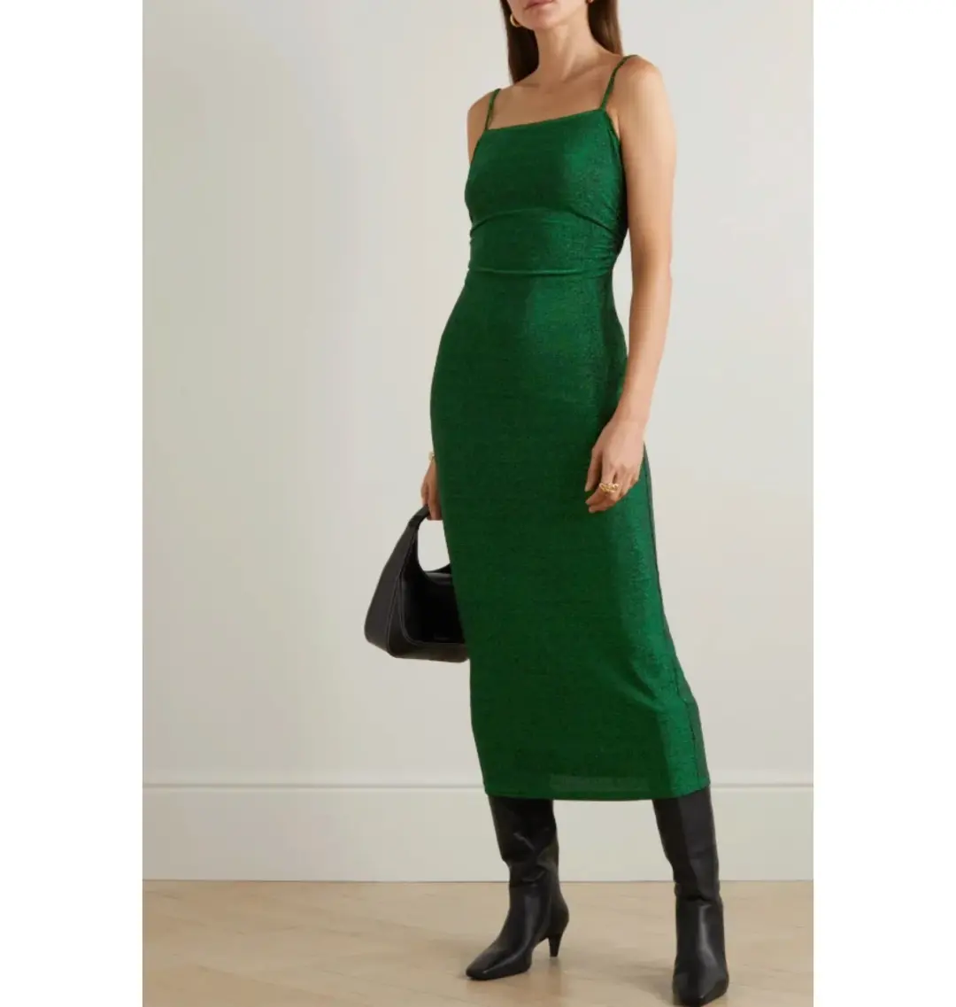 Reformation Breslin Dress Green Size UK 12 for rent on The Volte - main image