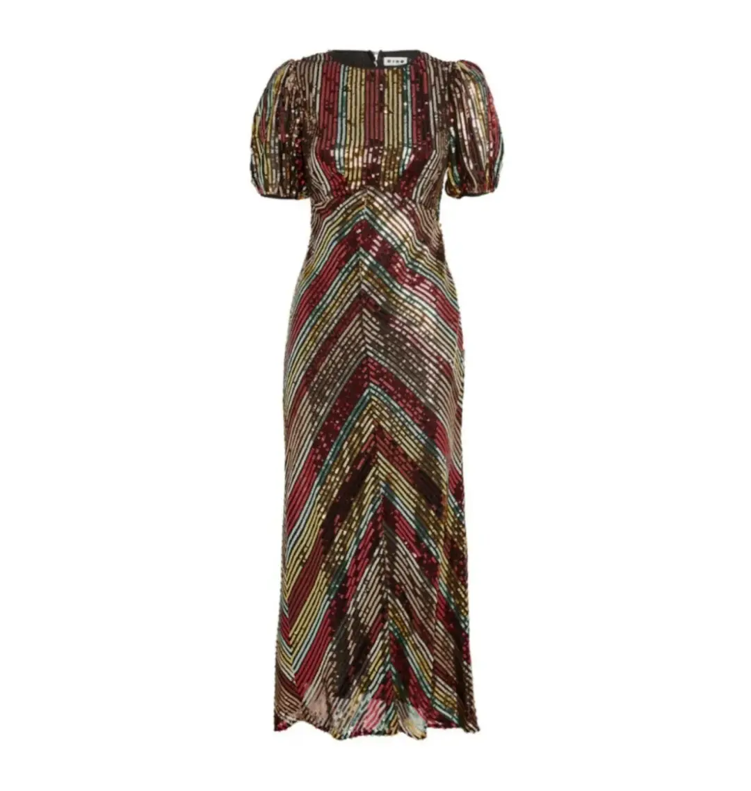 Rixo Daisy Sequin Dress Multi Size UK 12 for rent on The Volte - main image