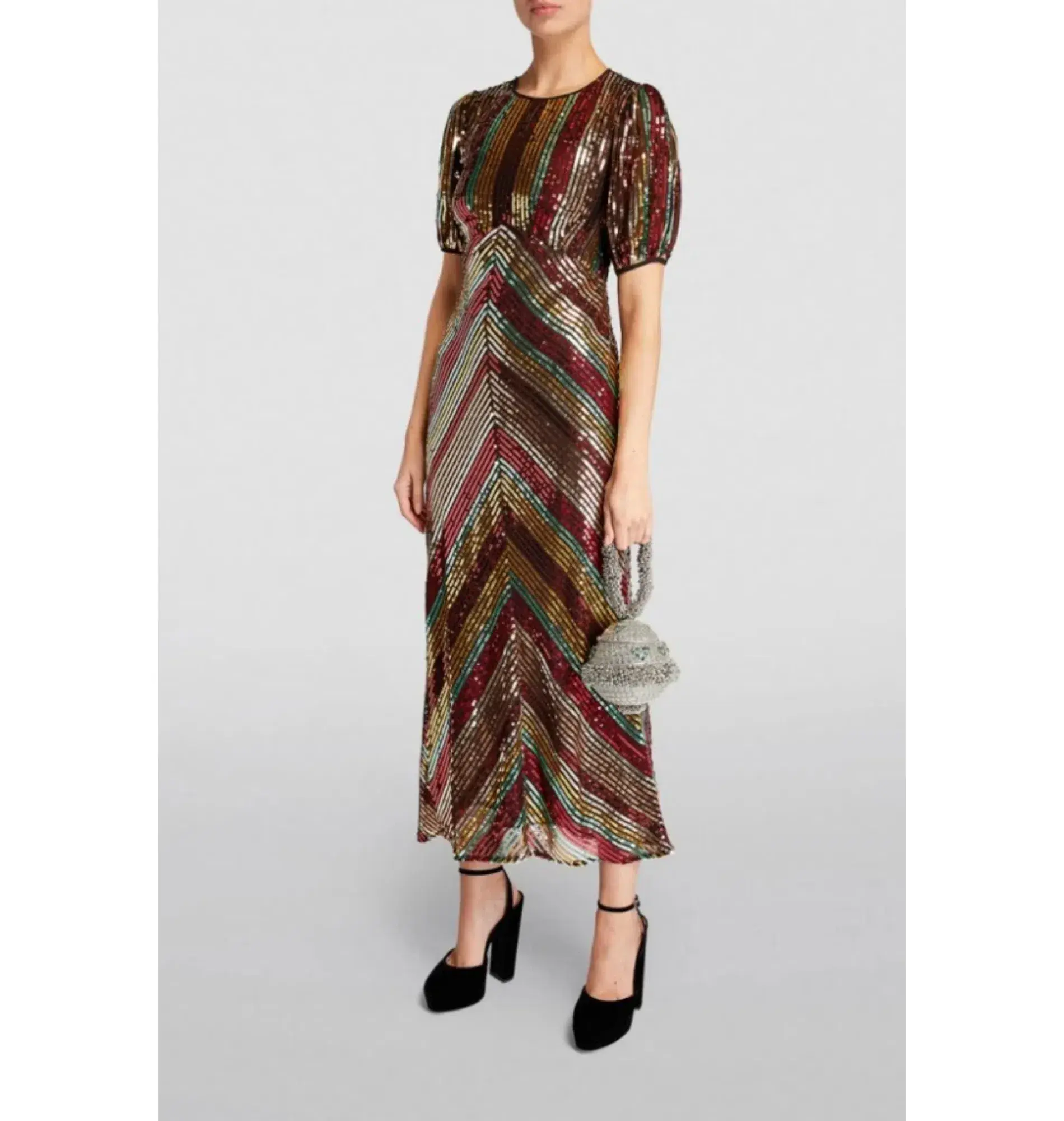 Rixo Daisy Sequin Dress Multi Size UK 12 - Image 1