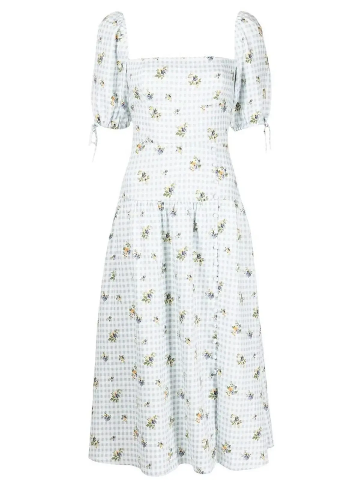Reformation Melony Linen Midi Dress Floral Size UK 12 - Image 5