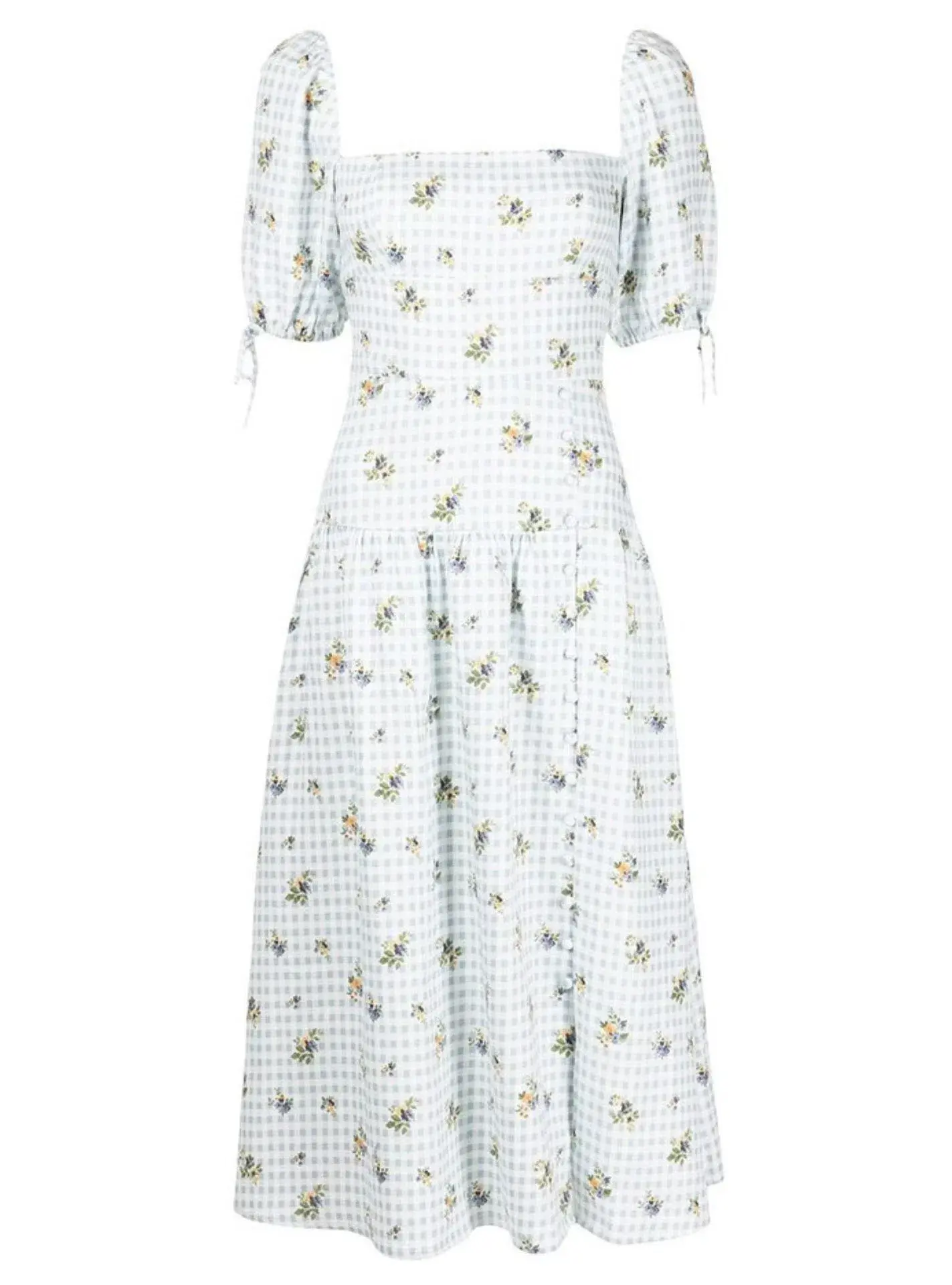 Reformation Melony Linen Midi Dress Floral Size UK 12 - Image 5