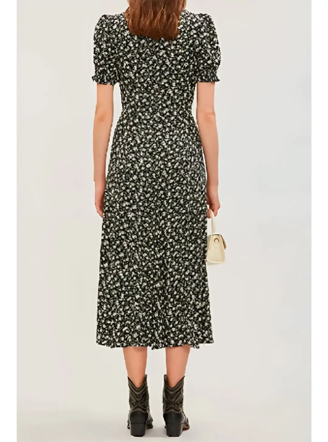 Reformation Lacey Cherie Abstract Print Midi Dress Floral Size UK 12 for rent on The Volte - main image