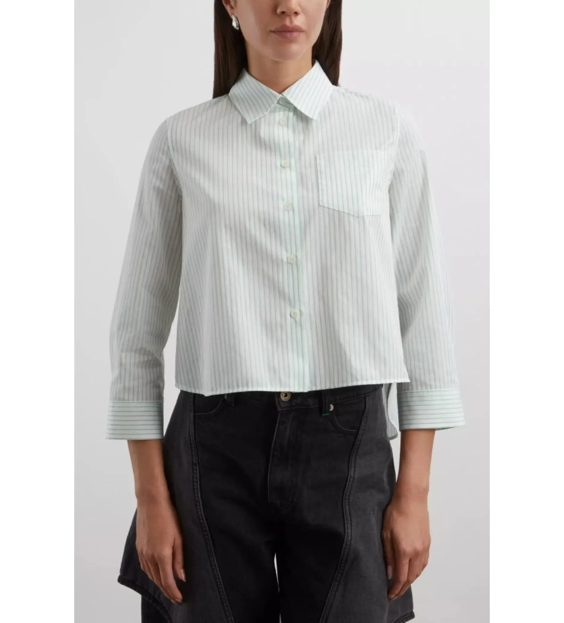 Loewe Trapeze Shirt Green/White Stripe Size 10 - Image 2