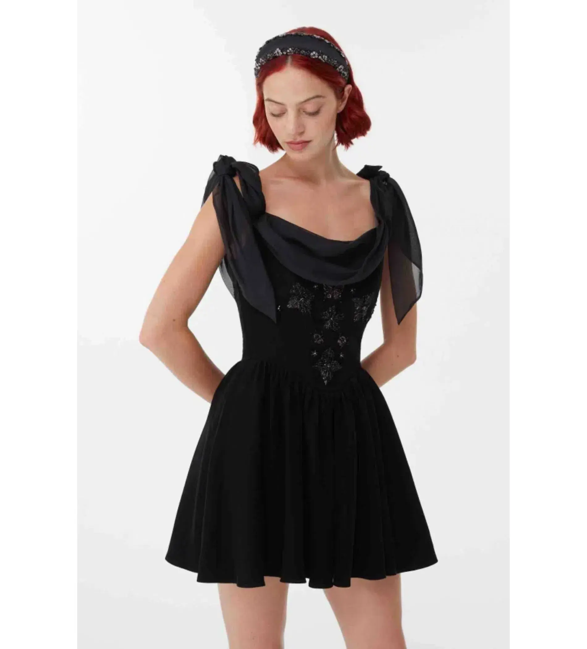 Clio Peppiatt Iris Crystal Dress Black Size 8  - Image 2