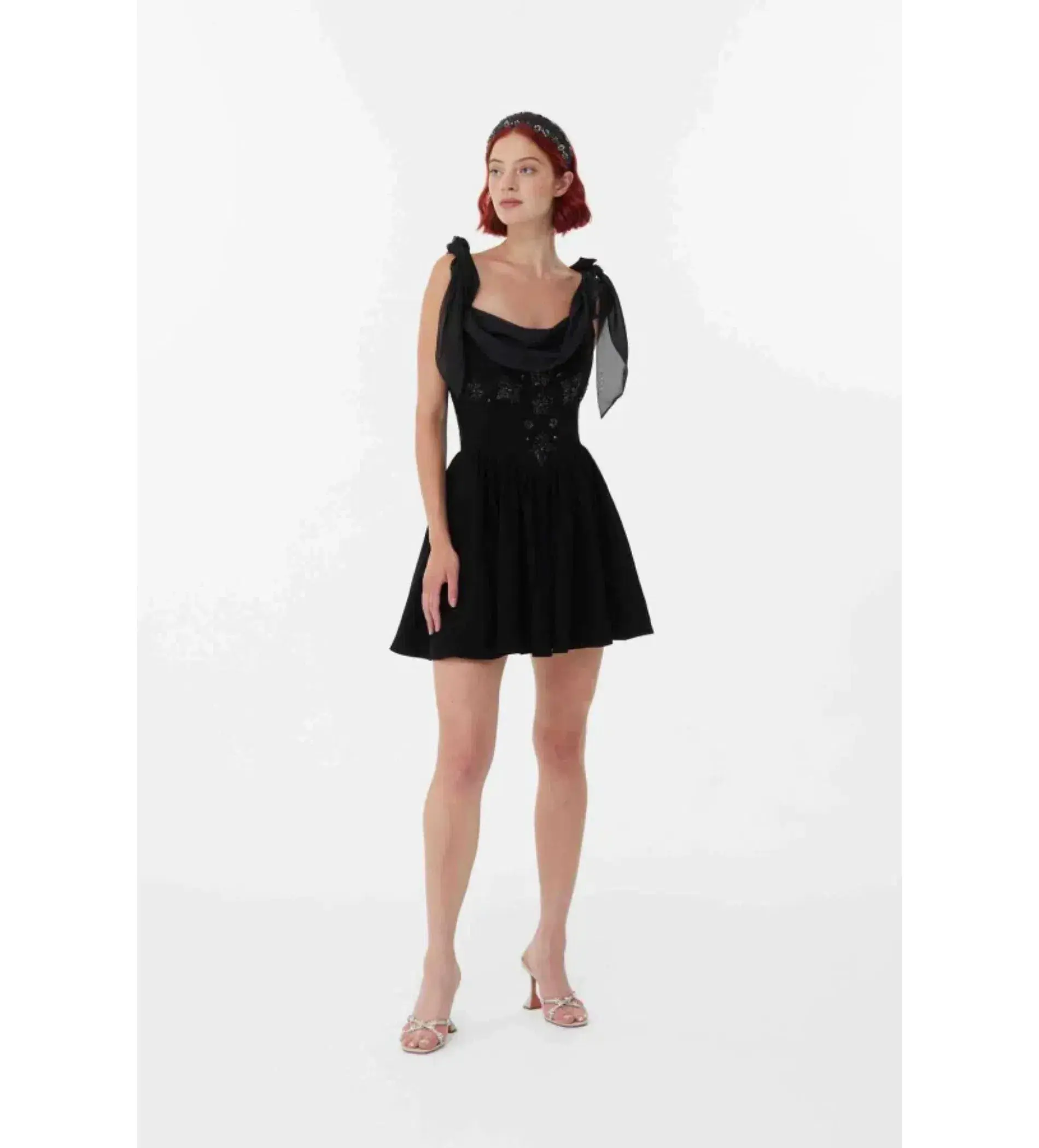 Clio Peppiatt Iris Crystal Dress Black Size 8  - Image 1