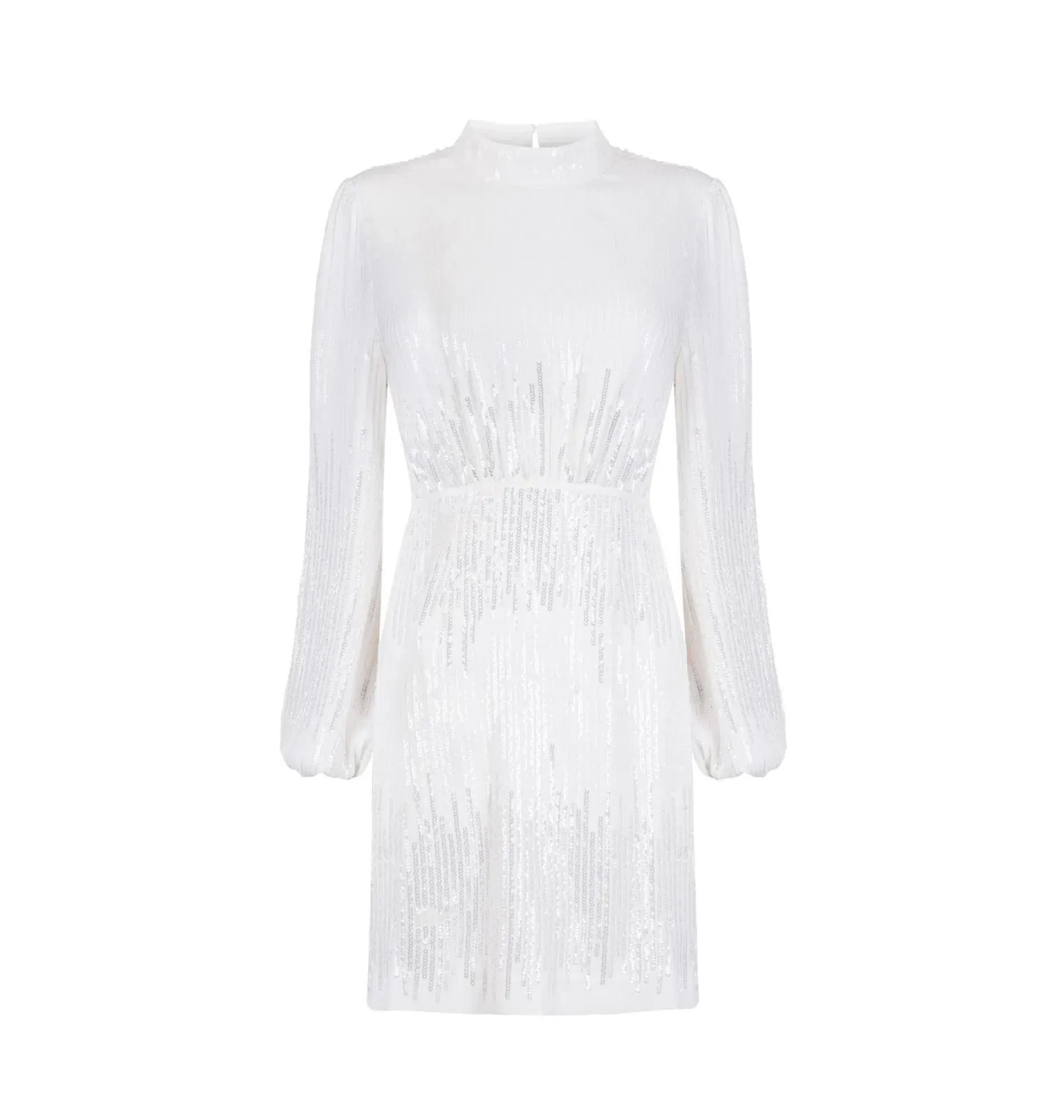Rixo Lara Sequinned Mini Dress in Ivory Sequin Size UK 12 - Image 4