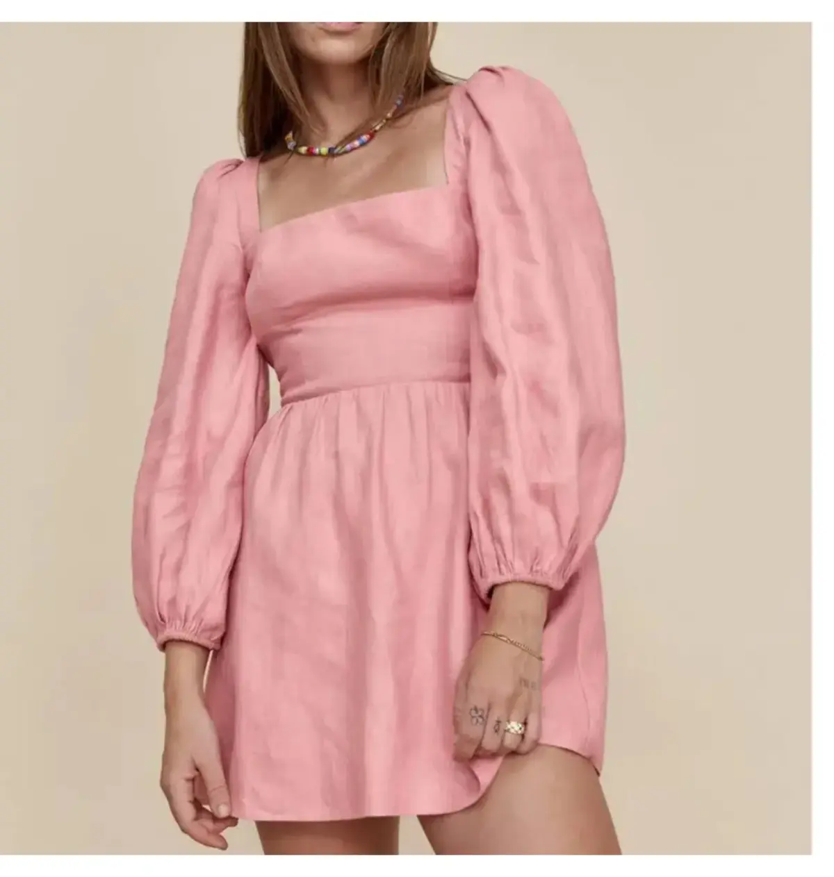 Reformation Brodie Dress Pink Size UK 12 - Image 2