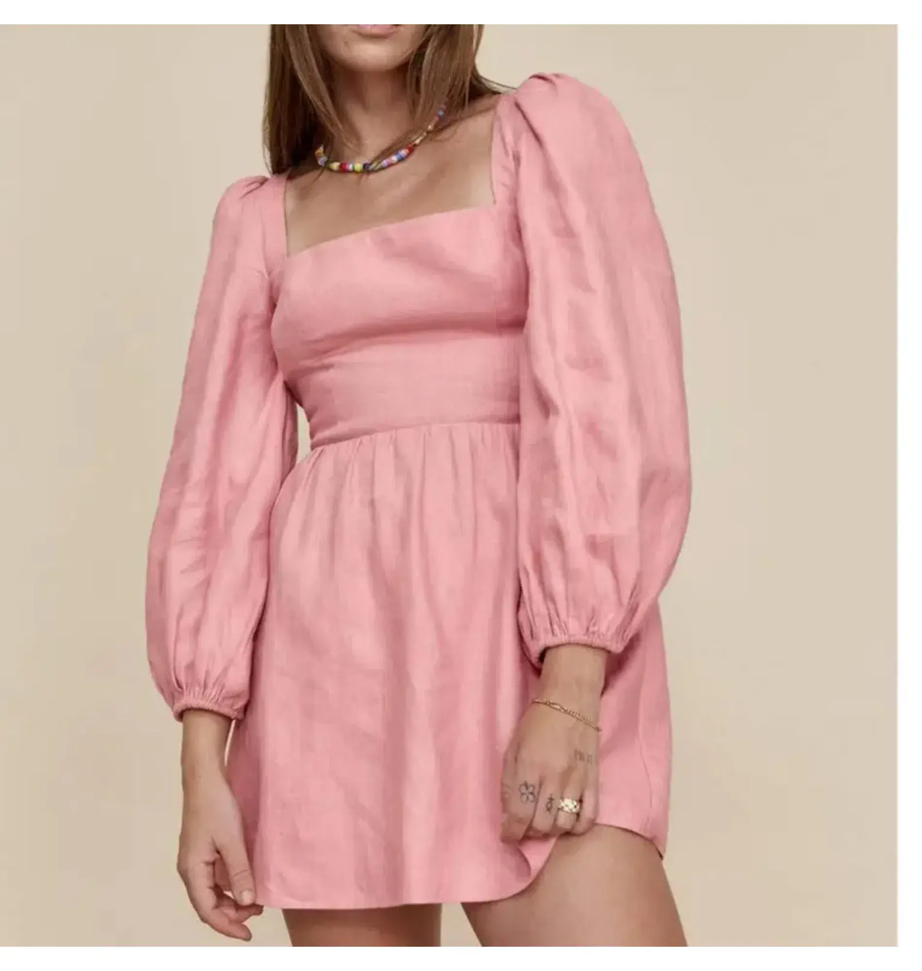 Reformation Brodie Dress Pink Size UK 12 - Image 2