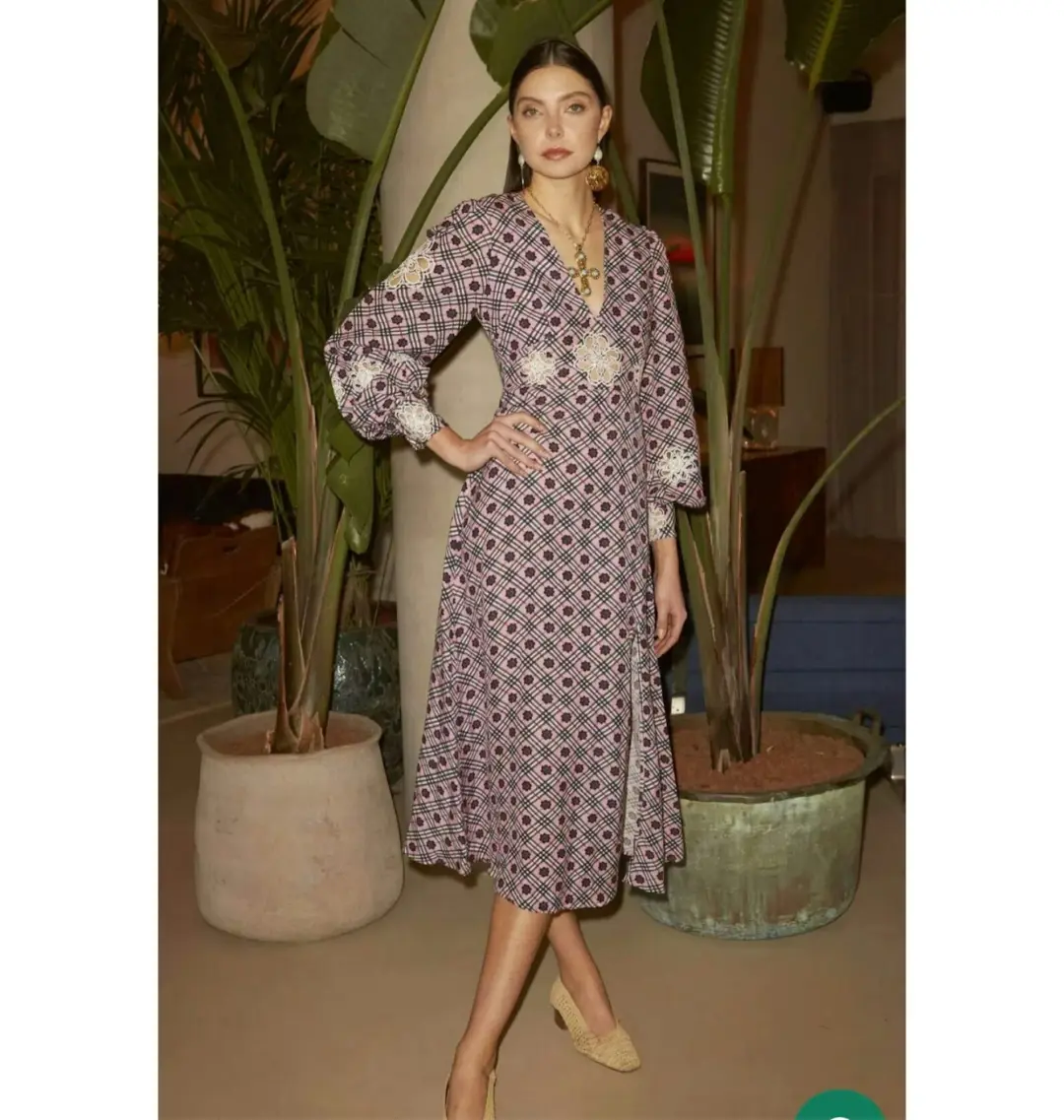 Rixo Dada Dress Pink Size UK 10  for rent on The Volte - main image