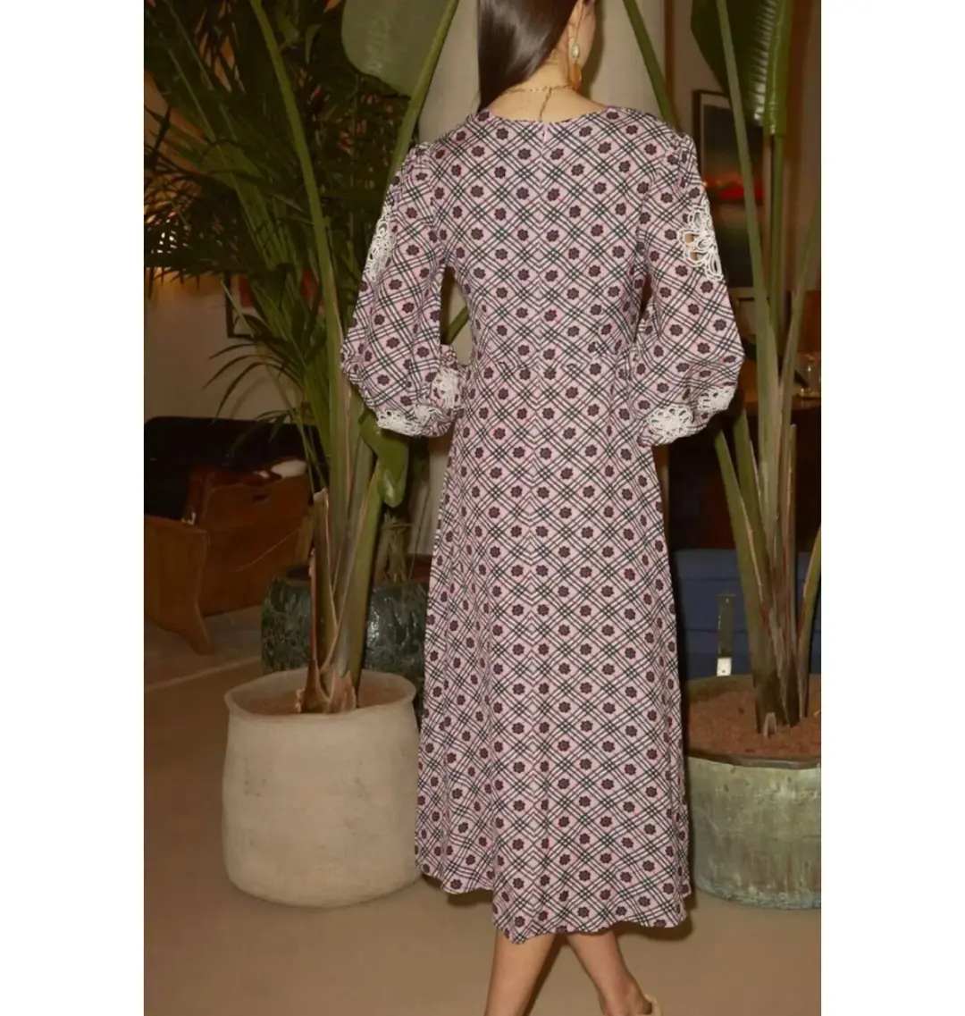 Rixo Dada Dress Pink Size UK 10  for rent on The Volte - main image