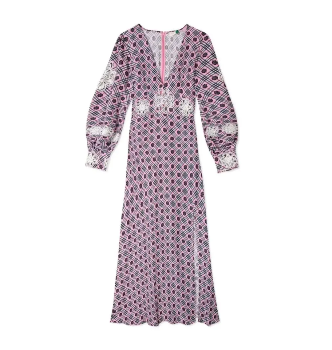 Rixo Dada Dress Pink Size UK 10  for rent on The Volte - main image