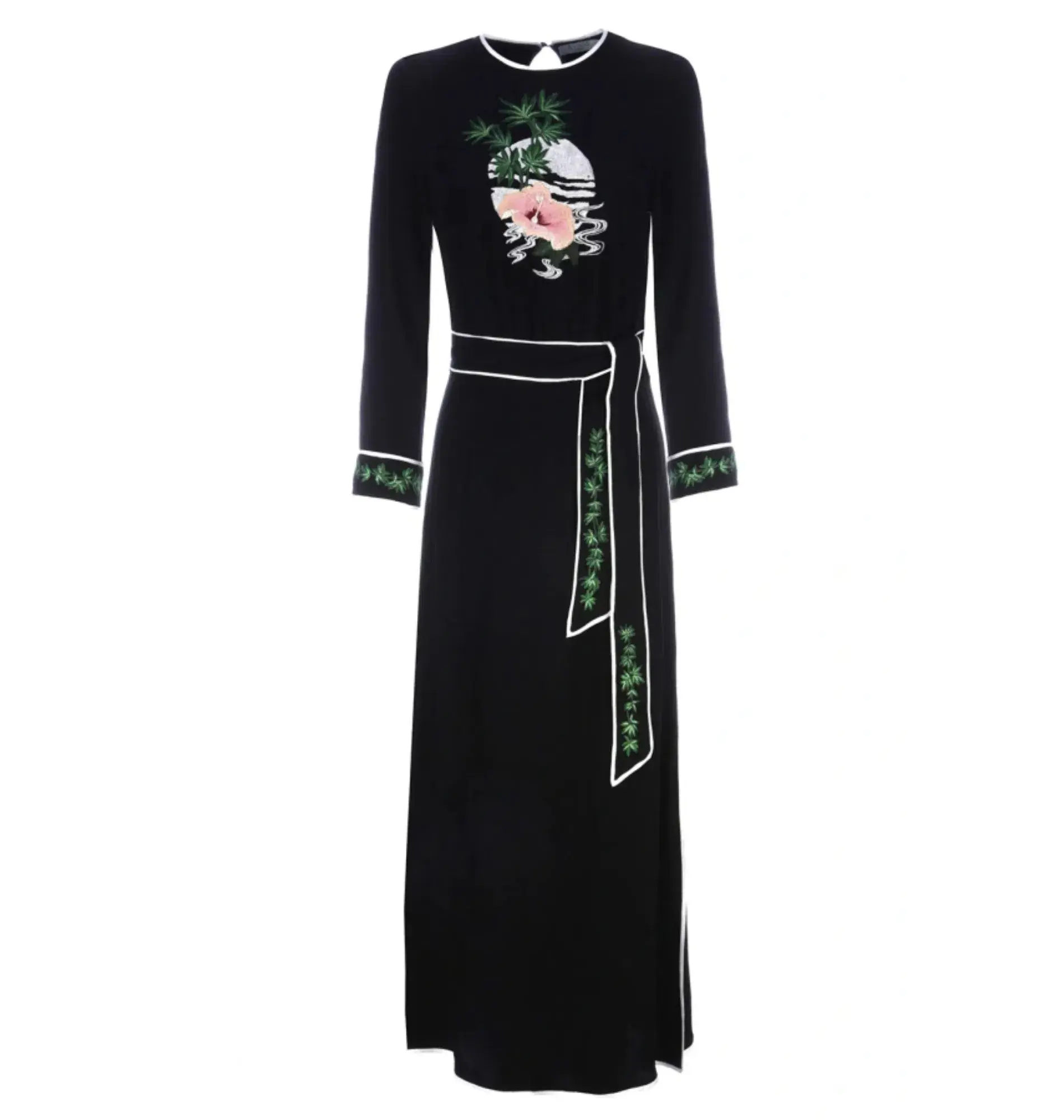 Rixo Tiger Moon Midi Dress Black Size UK 10 - Image 2