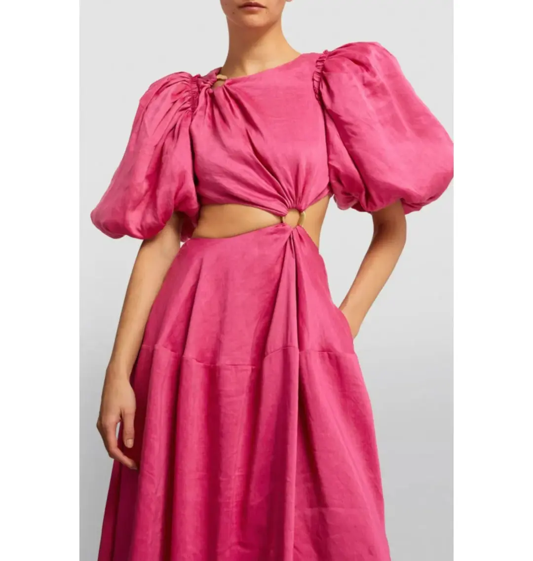 Aje Vanades Cut Out Dress Fuchsia Pink Size UK 12 for rent on The Volte - main image