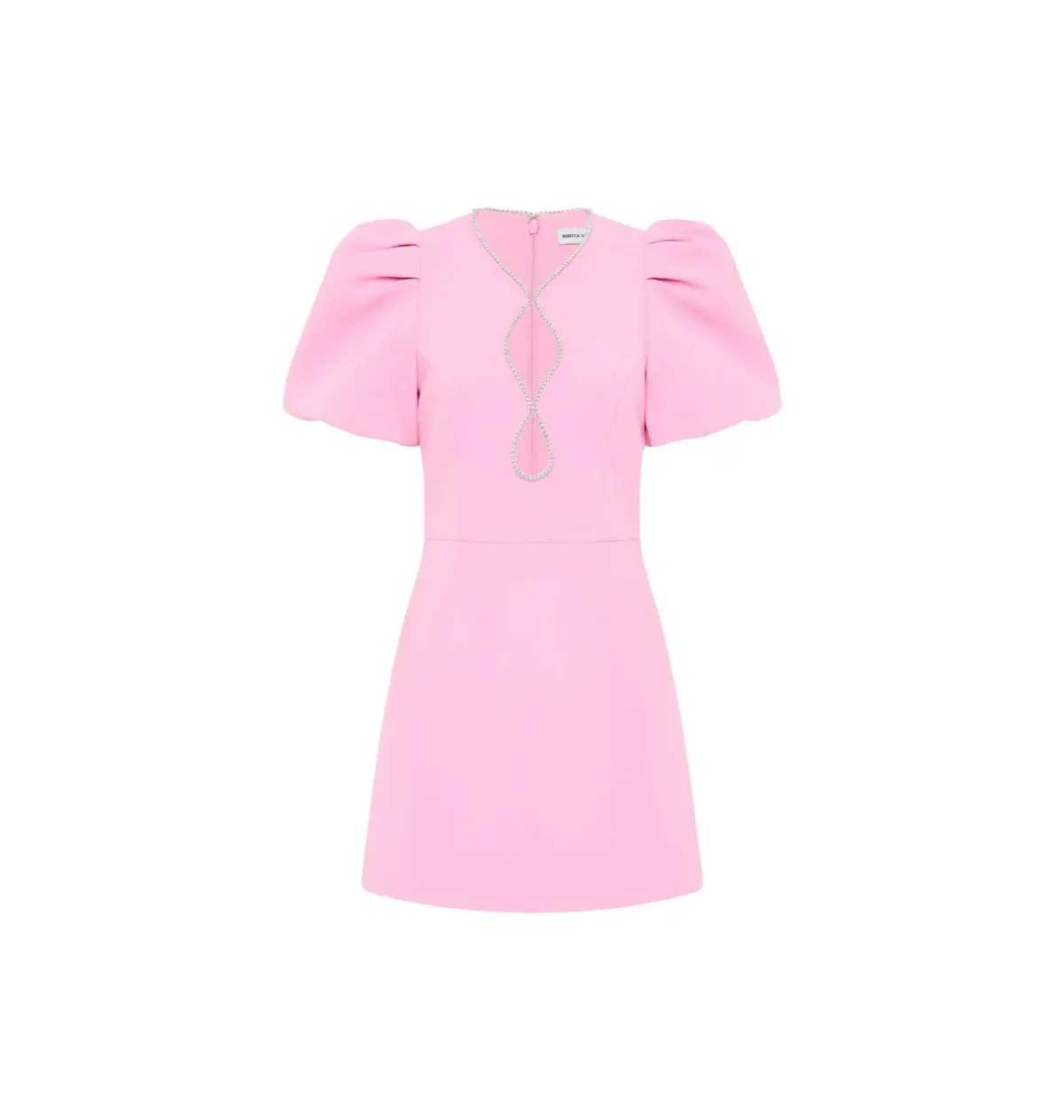 Rebecca Vallance Karina Puff Sleeve Mini Dress Pink Size UK 8 - Image 4