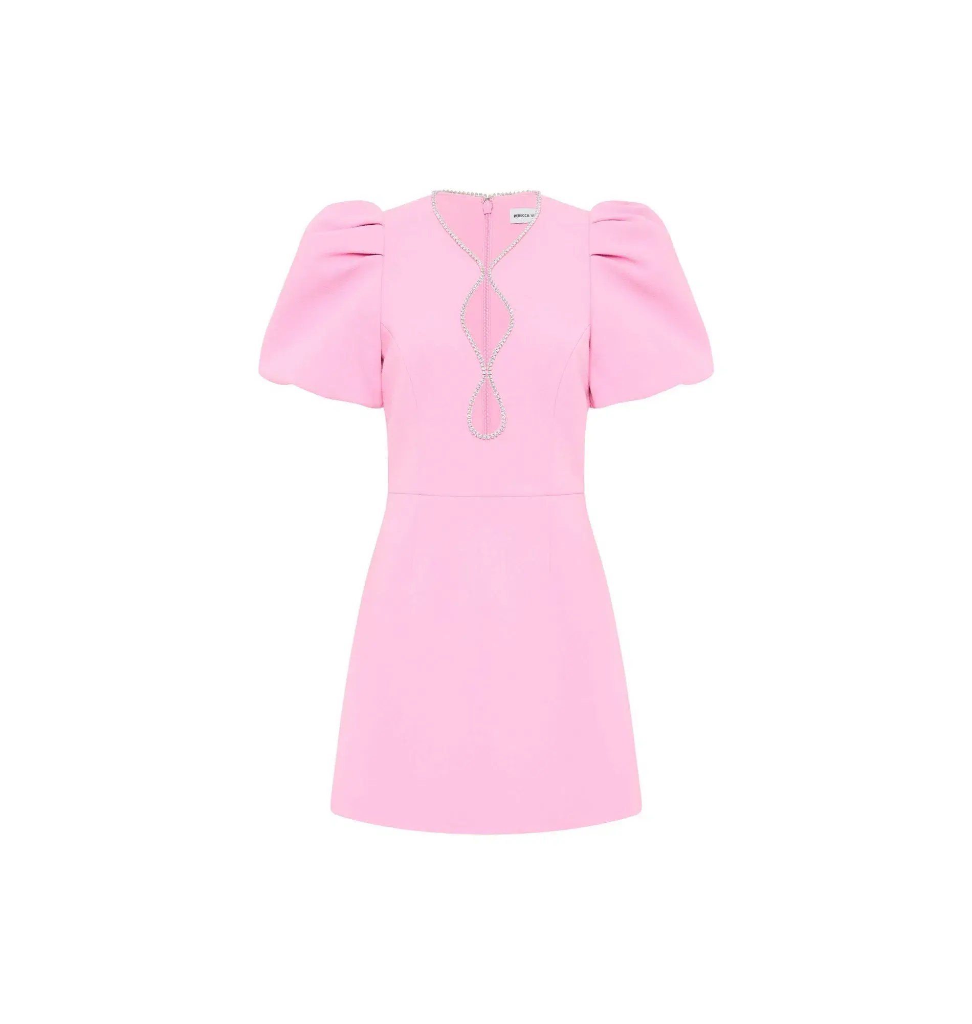 Rebecca Vallance Karina Puff Sleeve Mini Dress Pink Size UK 8 - Image 4