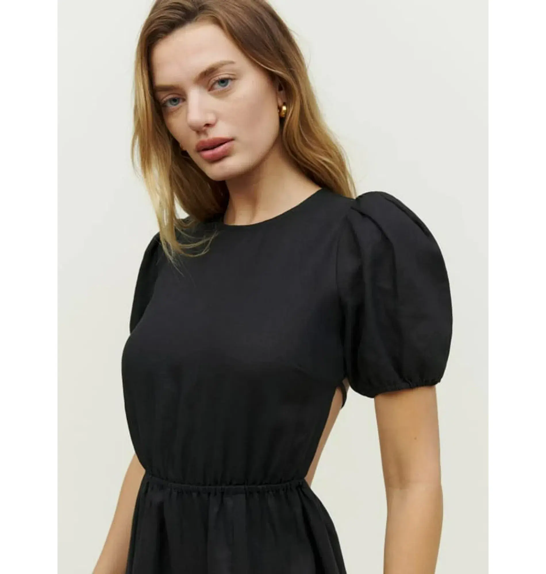 Reformation Anneliese Backless Dress Black Size UK 12 - Image 2