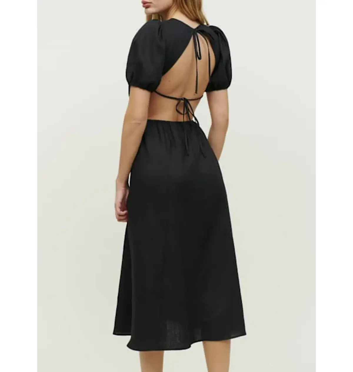 Reformation Anneliese Backless Dress Black Size UK 12 - Image 3
