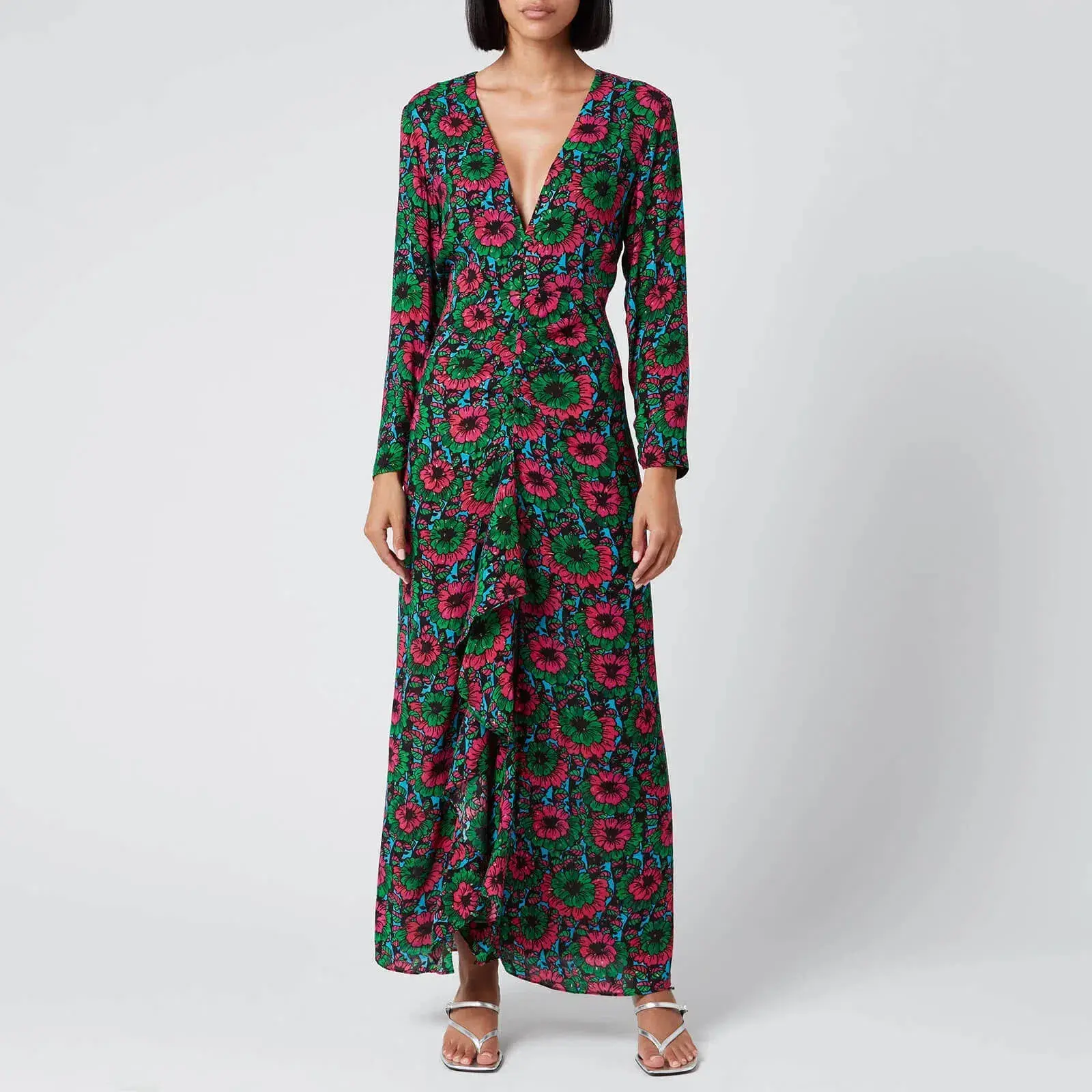 Rixo Rose Dress Hibiscus Floral Size UK 10 - Image 1