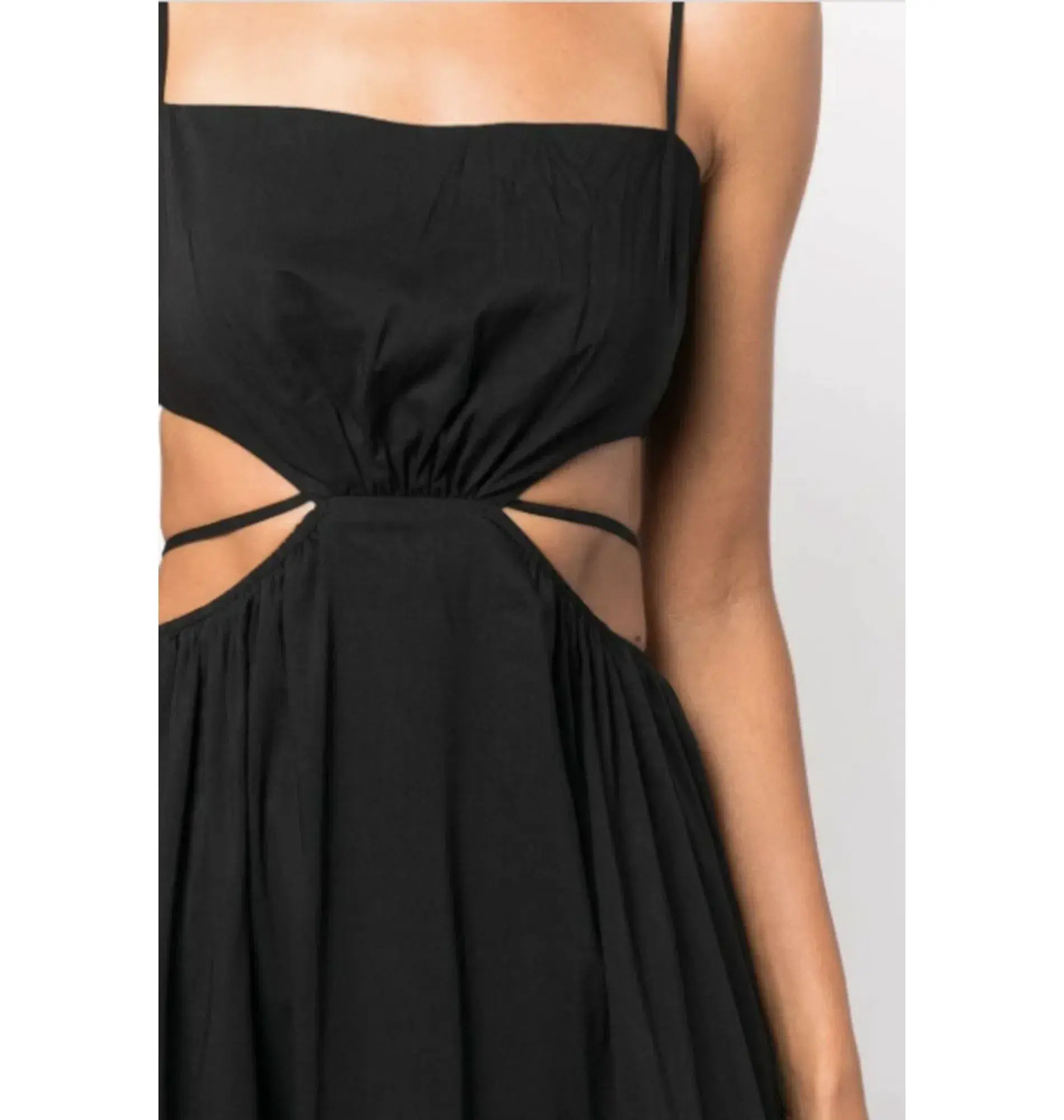 Reformation True Cut Out Midi Dress Black Size UK 12 - Image 3