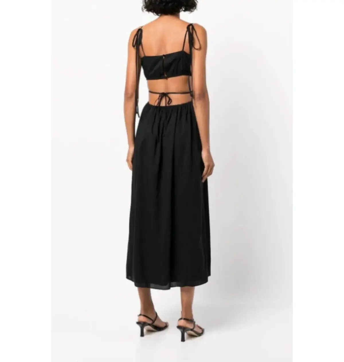 Reformation True Cut Out Midi Dress Black Size UK 12 - Image 2
