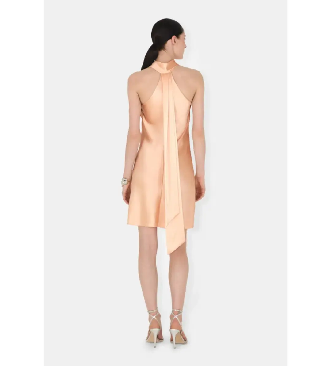Galvan Pandora Halter Neck Mini Dress Peach Size 12  for rent on The Volte - main image