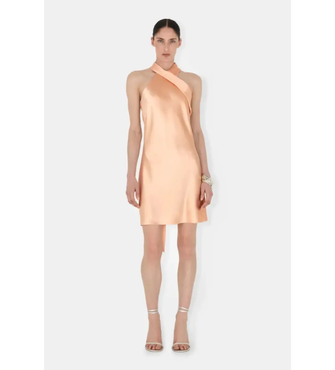 Galvan Pandora Halter Neck Mini Dress Peach Size 12  for rent on The Volte - main image
