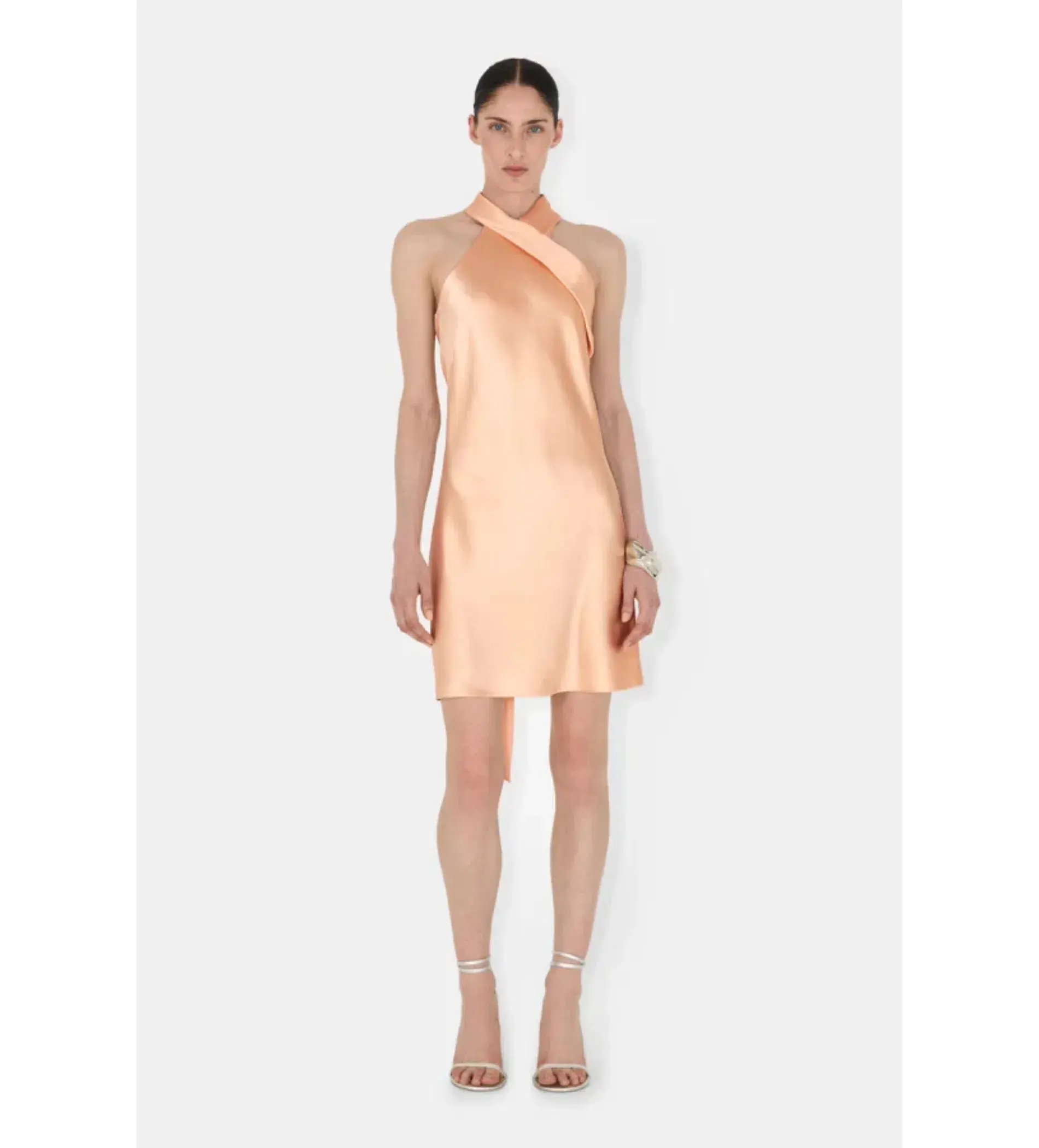 Galvan Pandora Halter Neck Mini Dress Peach Size 12  - Image 1