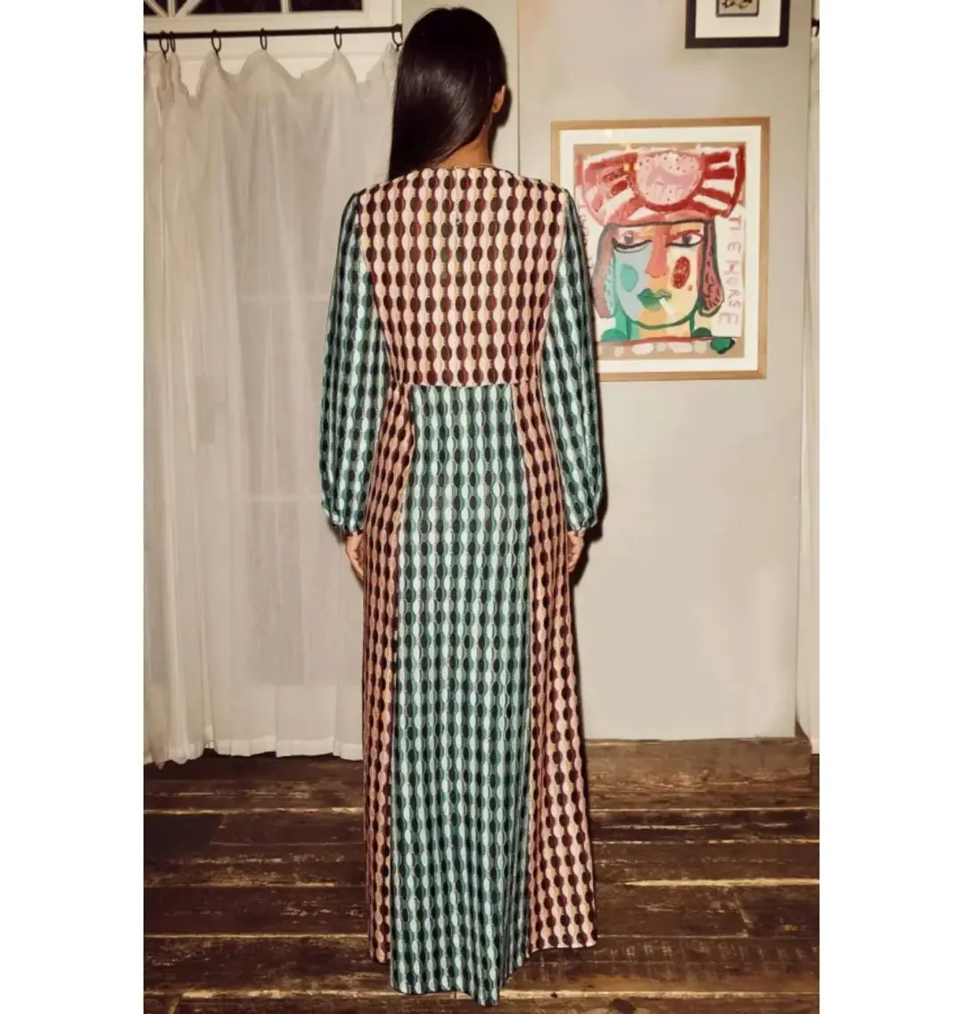 Rixo Phoebe Crochet Knit Dress Multi Size UK 10 for rent on The Volte - main image