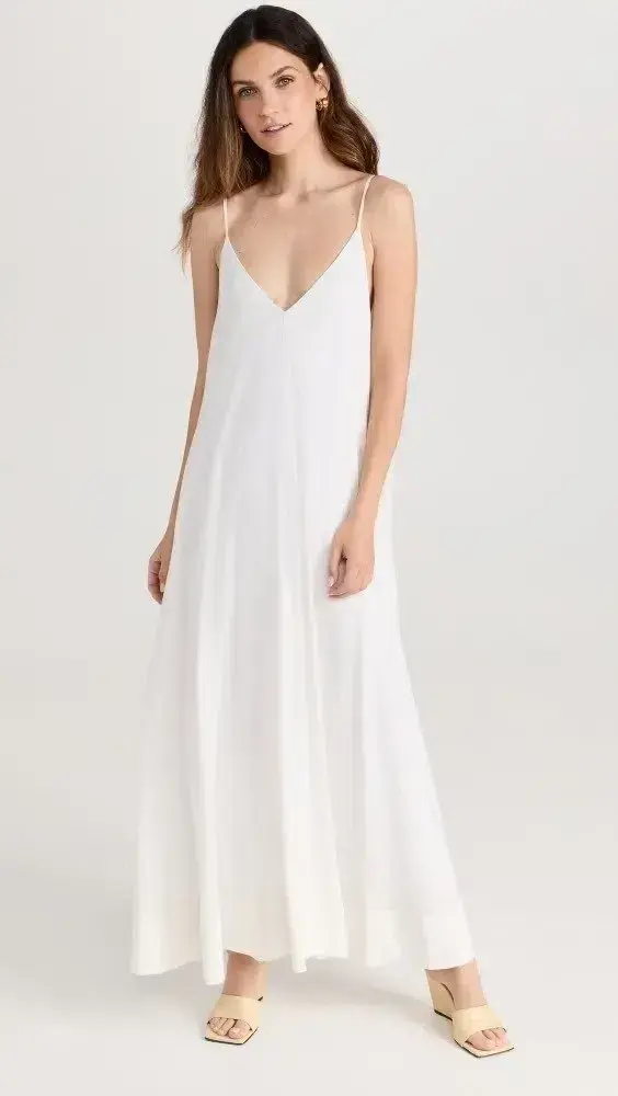 Reformation Abene Maxi Dress White Size UK 10 - Image 1