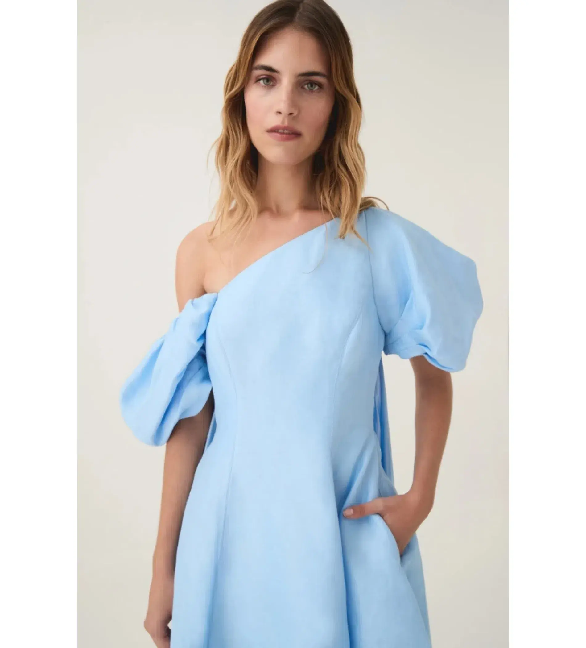Aje Arista Mini Dress Powder Blue Size 10 - Image 2