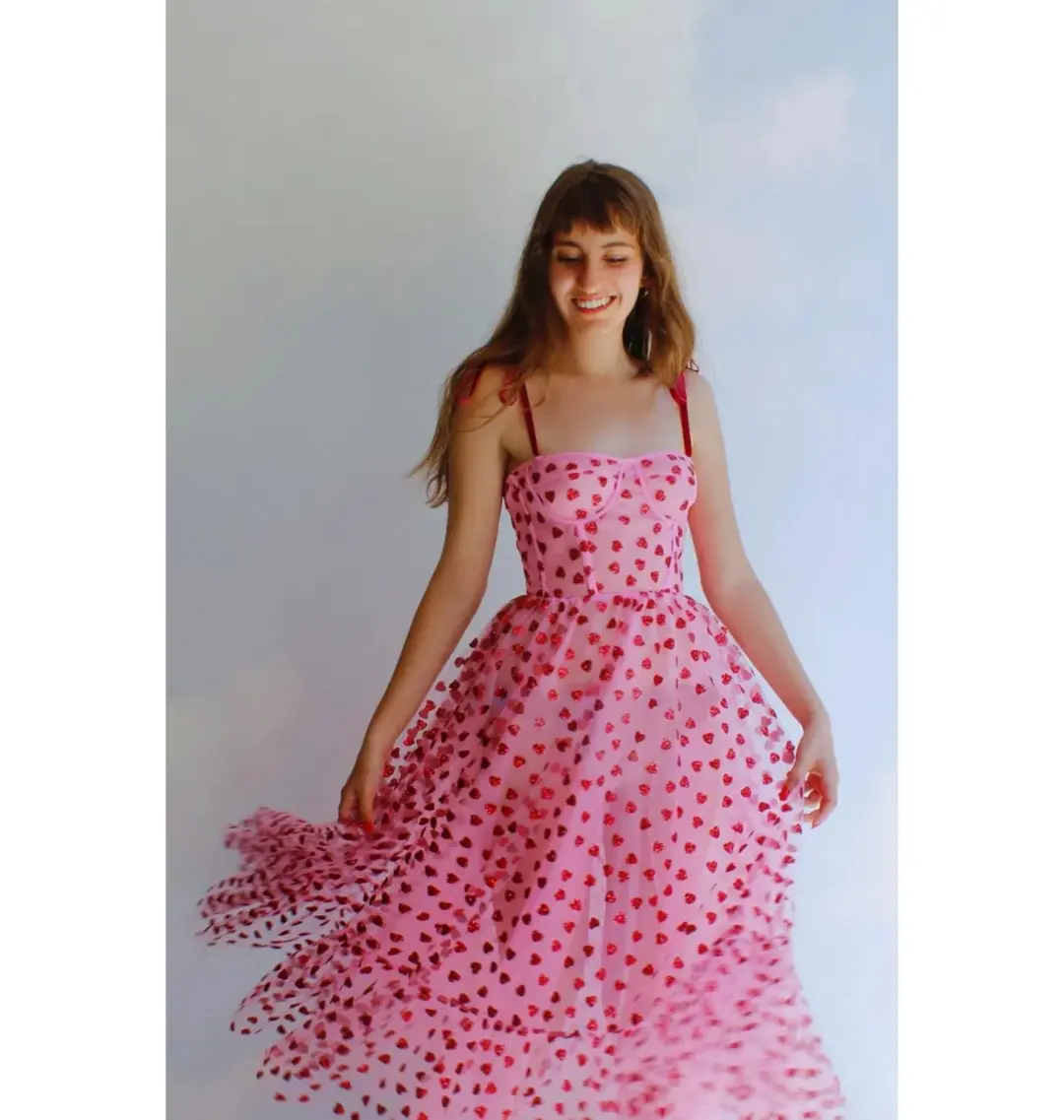 Lirika Matoshi Hearty Corset Dress Pink Size S / UK 8 for rent on The Volte - main image