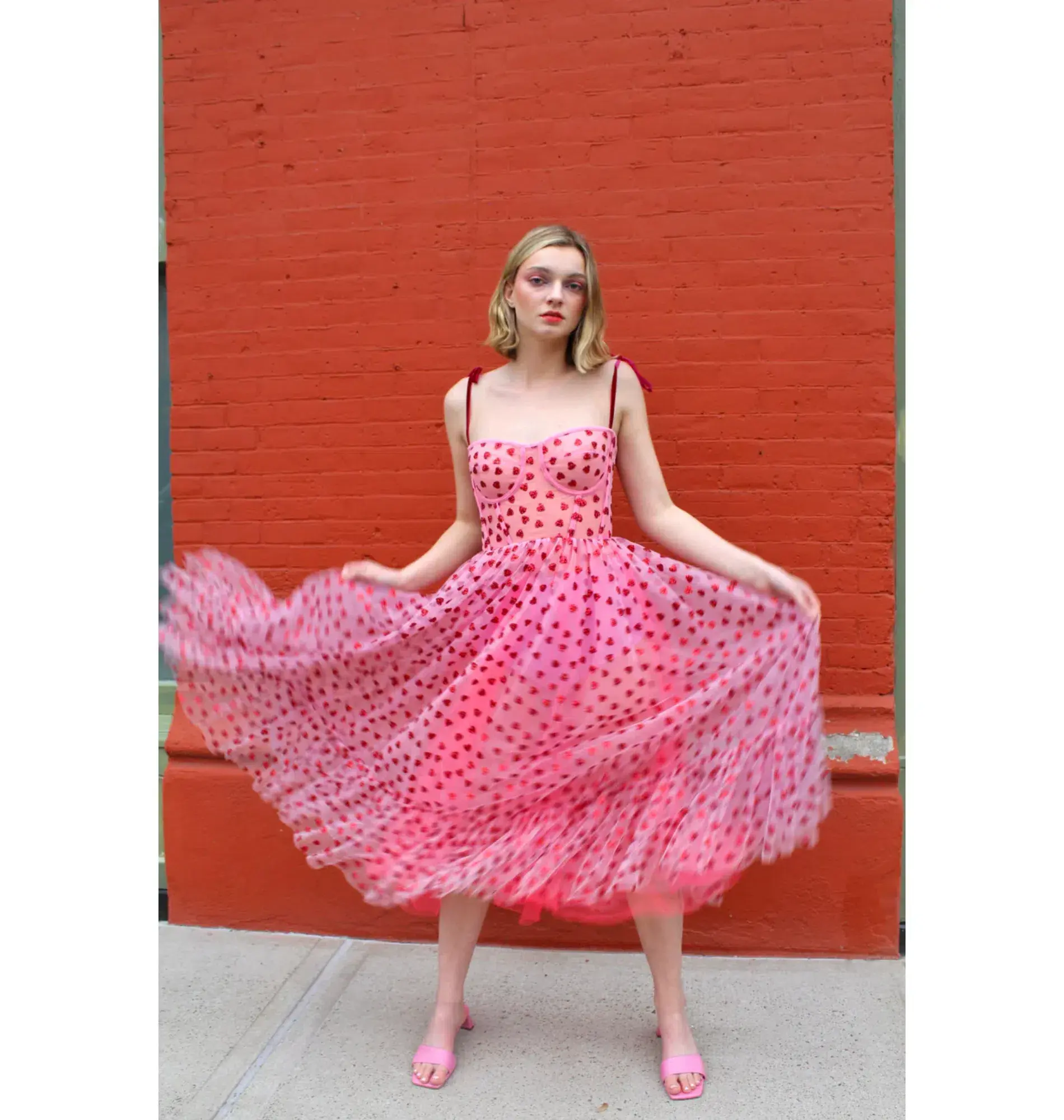 Lirika Matoshi Hearty Corset Dress Pink Size S / UK 8 - Image 2