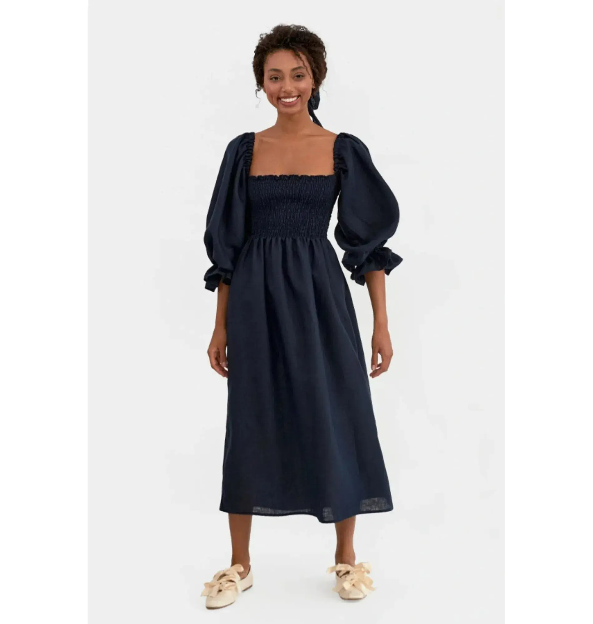 Sleeper Atlanta Dress in Navy Size S / UK 8 - Image 4