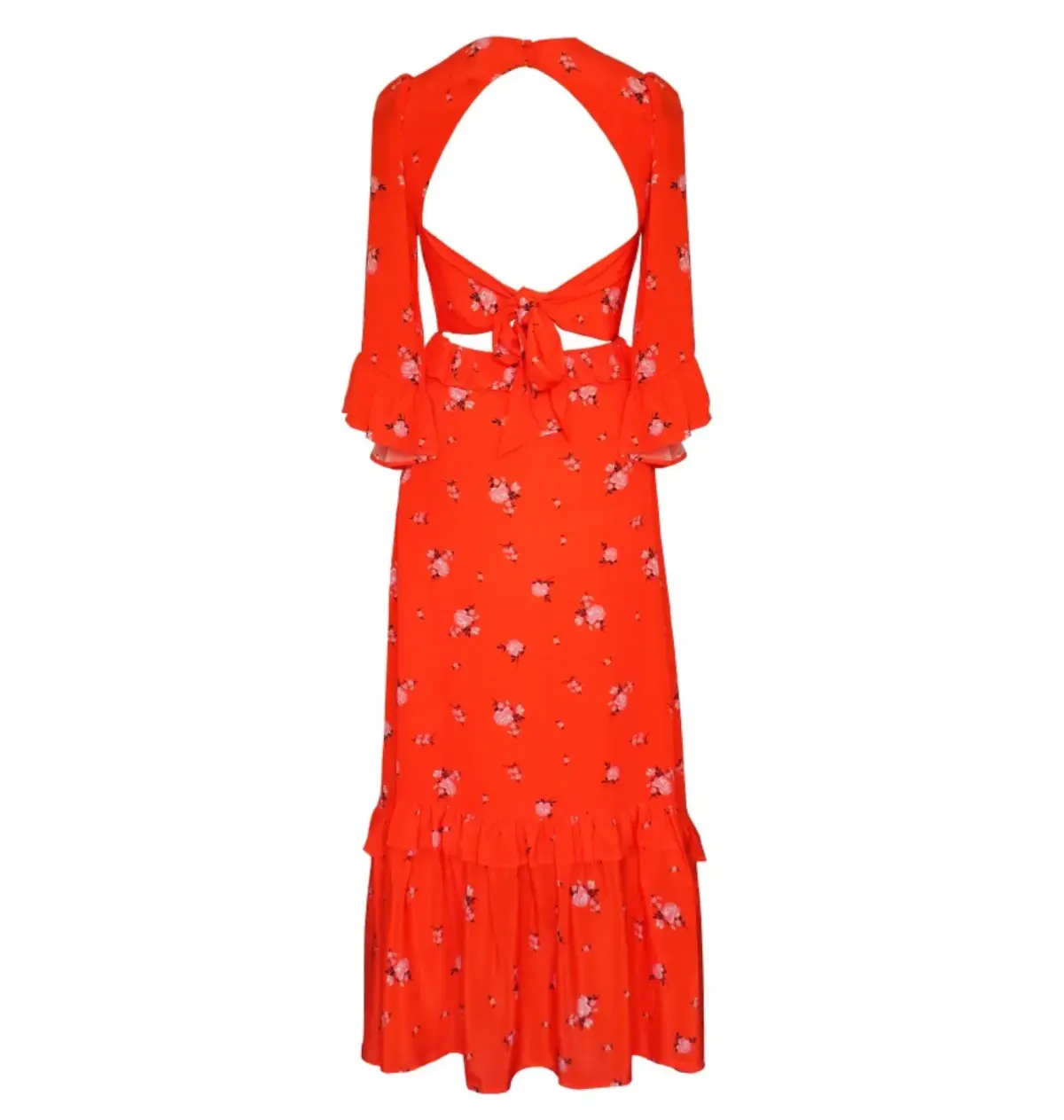 Queens of Archive Patti Tie Back Dress Red Size S / UK 8 - Image 3