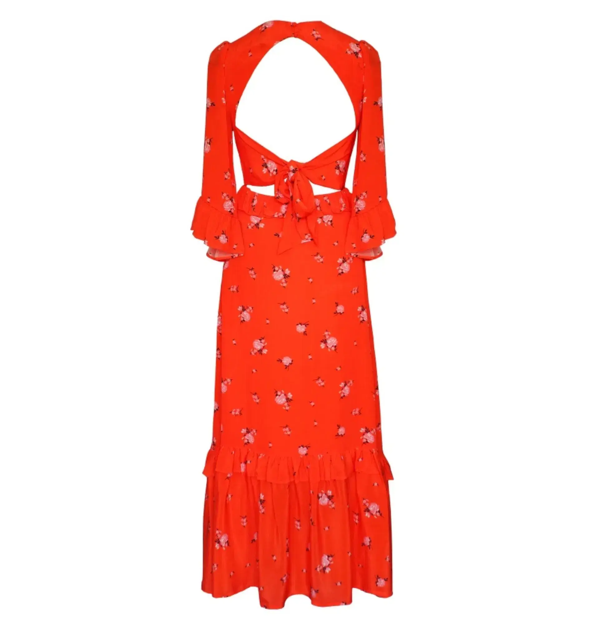 Queens of Archive Patti Tie Back Dress Red Size S / UK 8 - Image 3