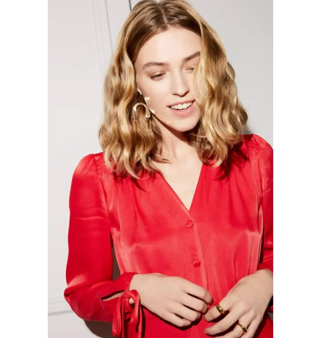 Kitri Lana Satin Vintage Dress Red Size UK 10 for rent on The Volte - main image