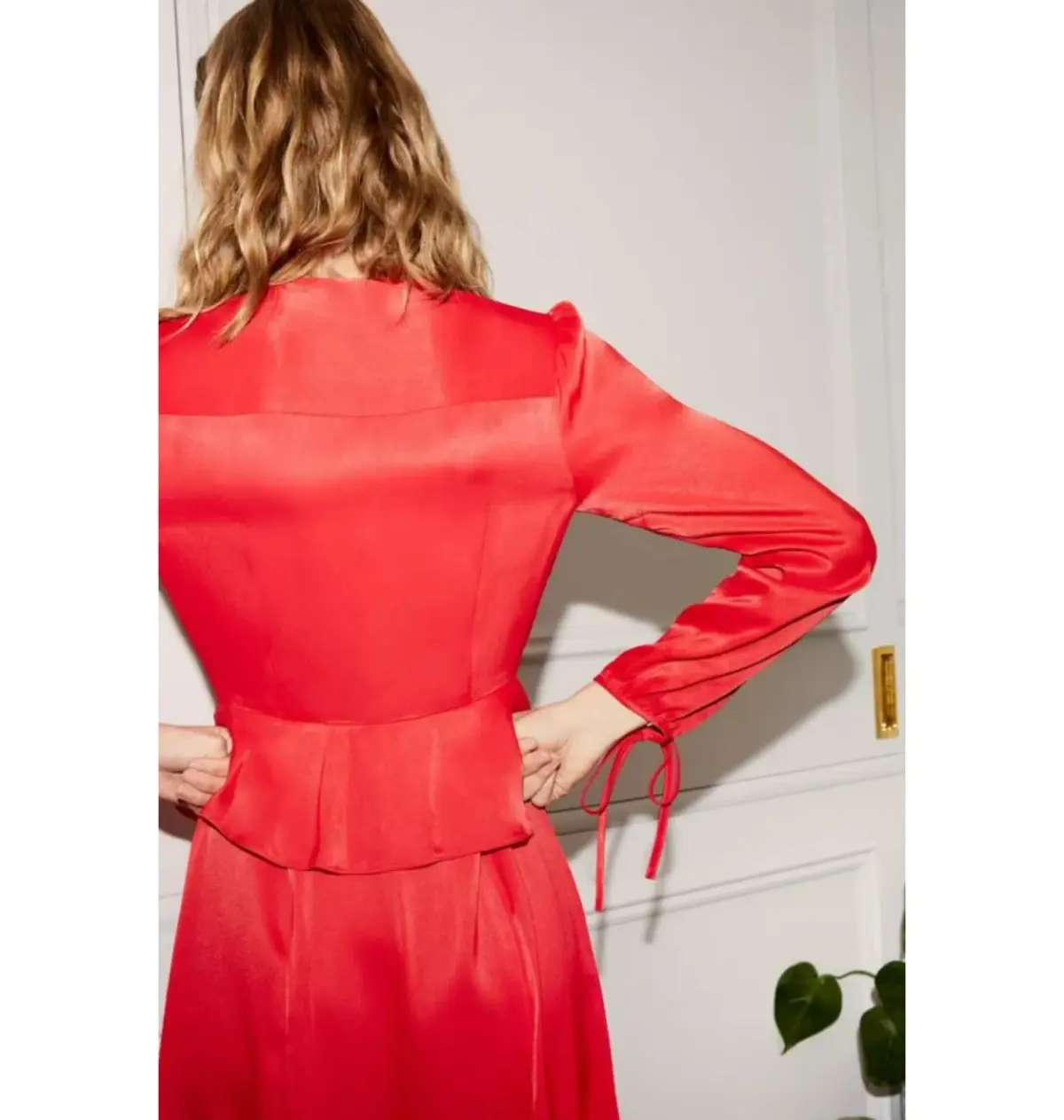 Kitri Lana Satin Vintage Dress Red Size UK 10 - Image 4