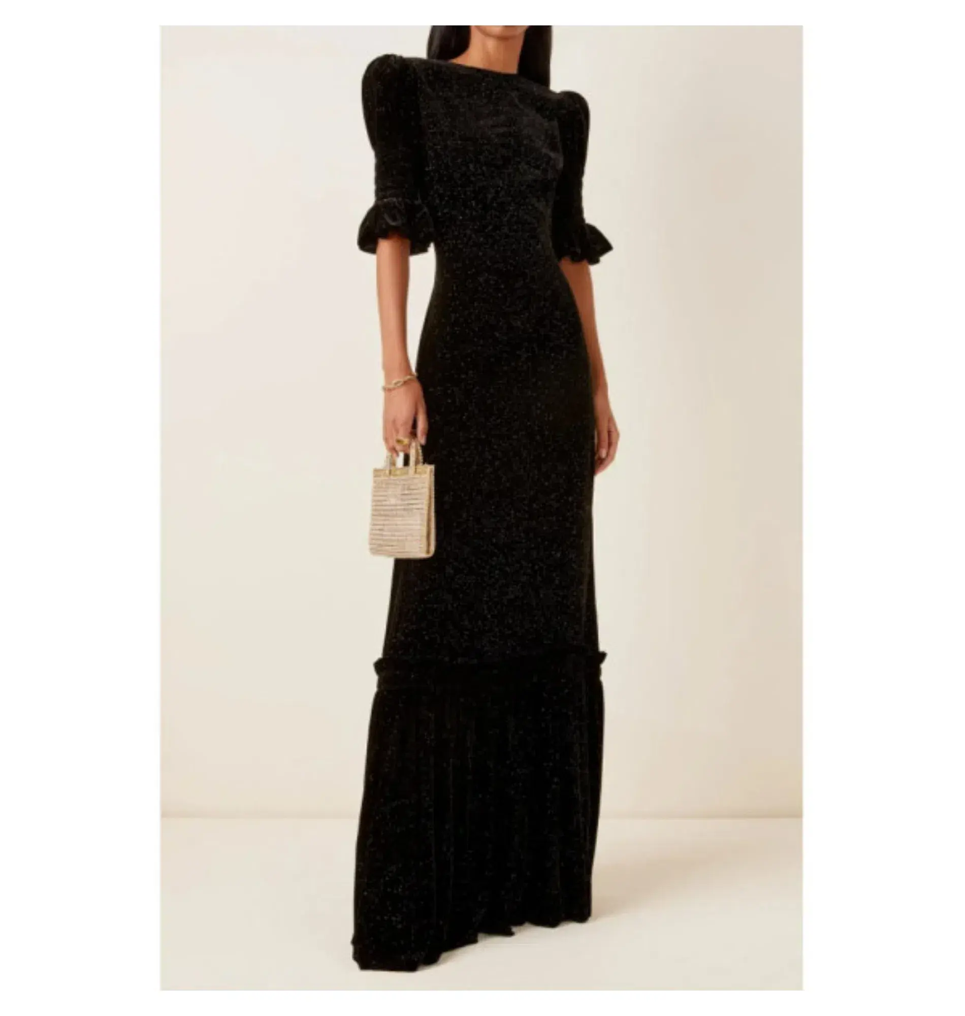The Vampire’s Wife Night Flight Velvet Glitter Gown Black Size UK 14 - Image 3