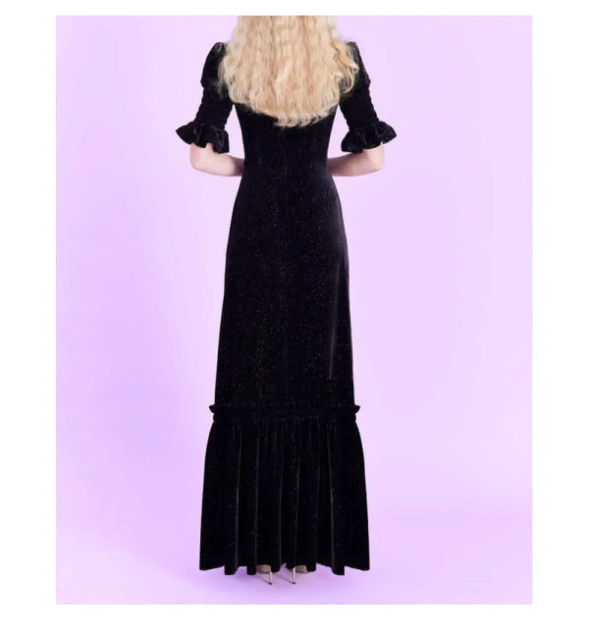 The Vampire’s Wife Night Flight Velvet Glitter Gown Black Size UK 14 - Image 2