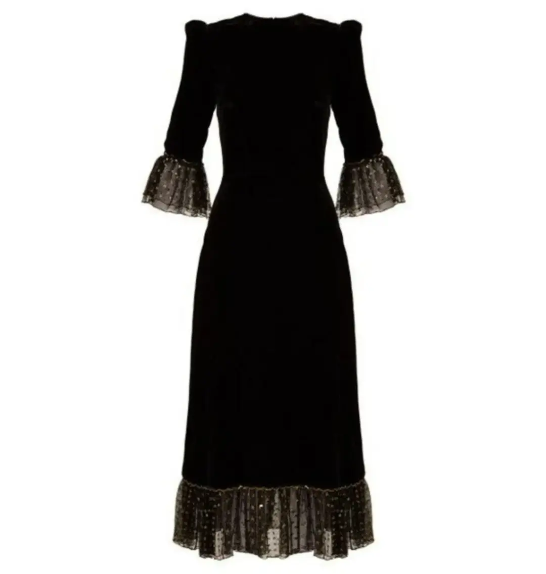 The Vampire’s Wife Falconetti Velvet Dress Black Size UK 12 for rent on The Volte - main image